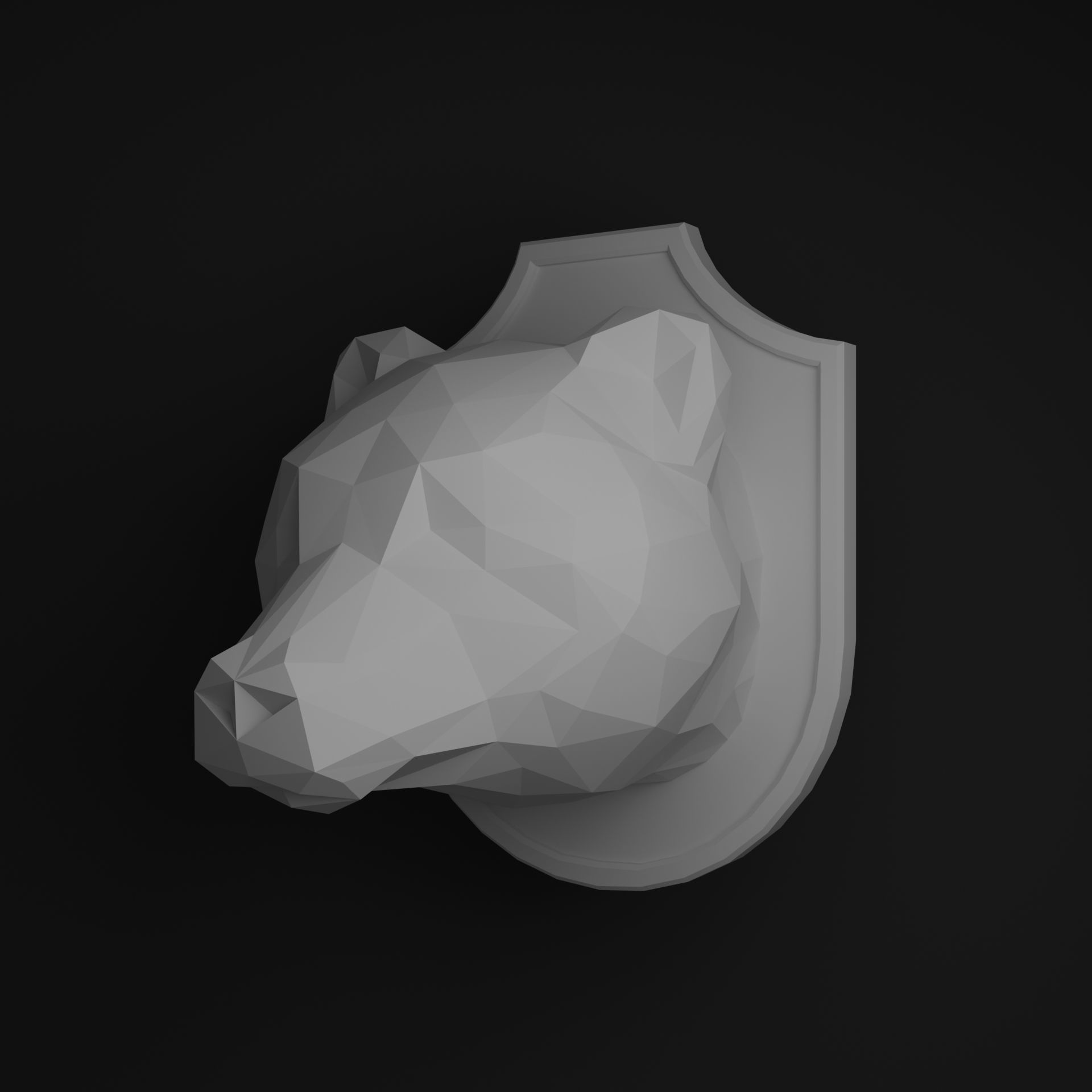 Bear head 3D print model_10