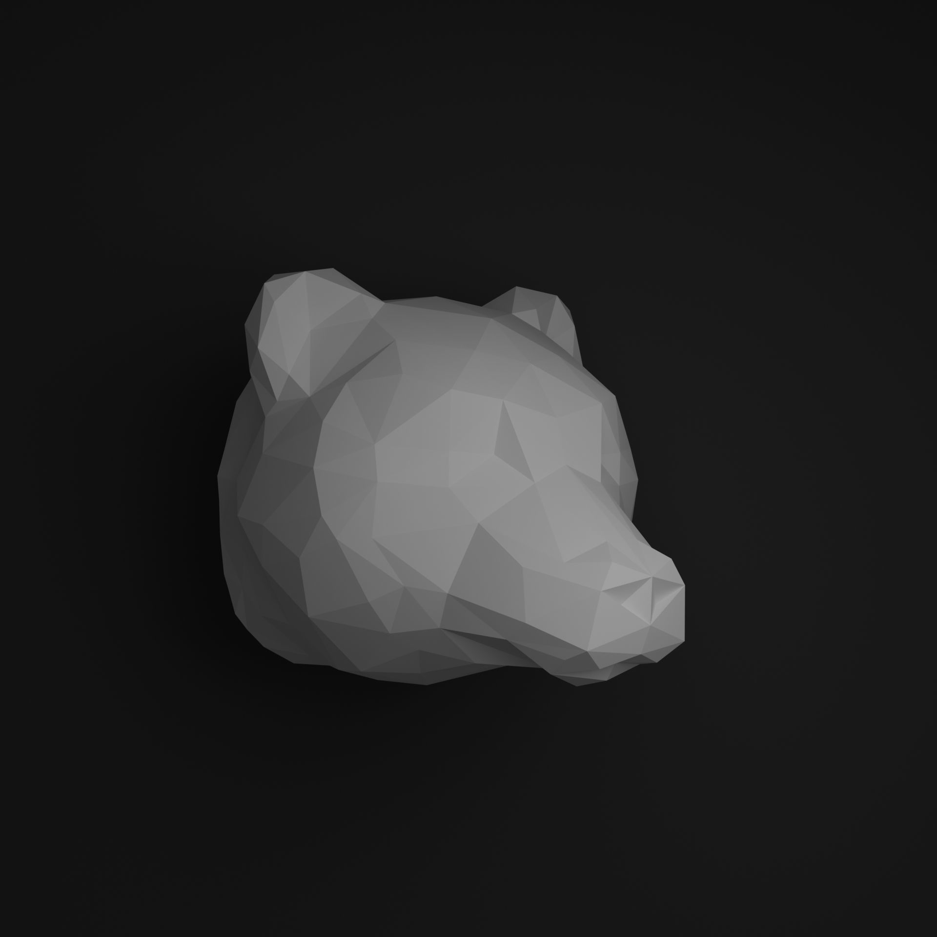Bear head 3D print model_12