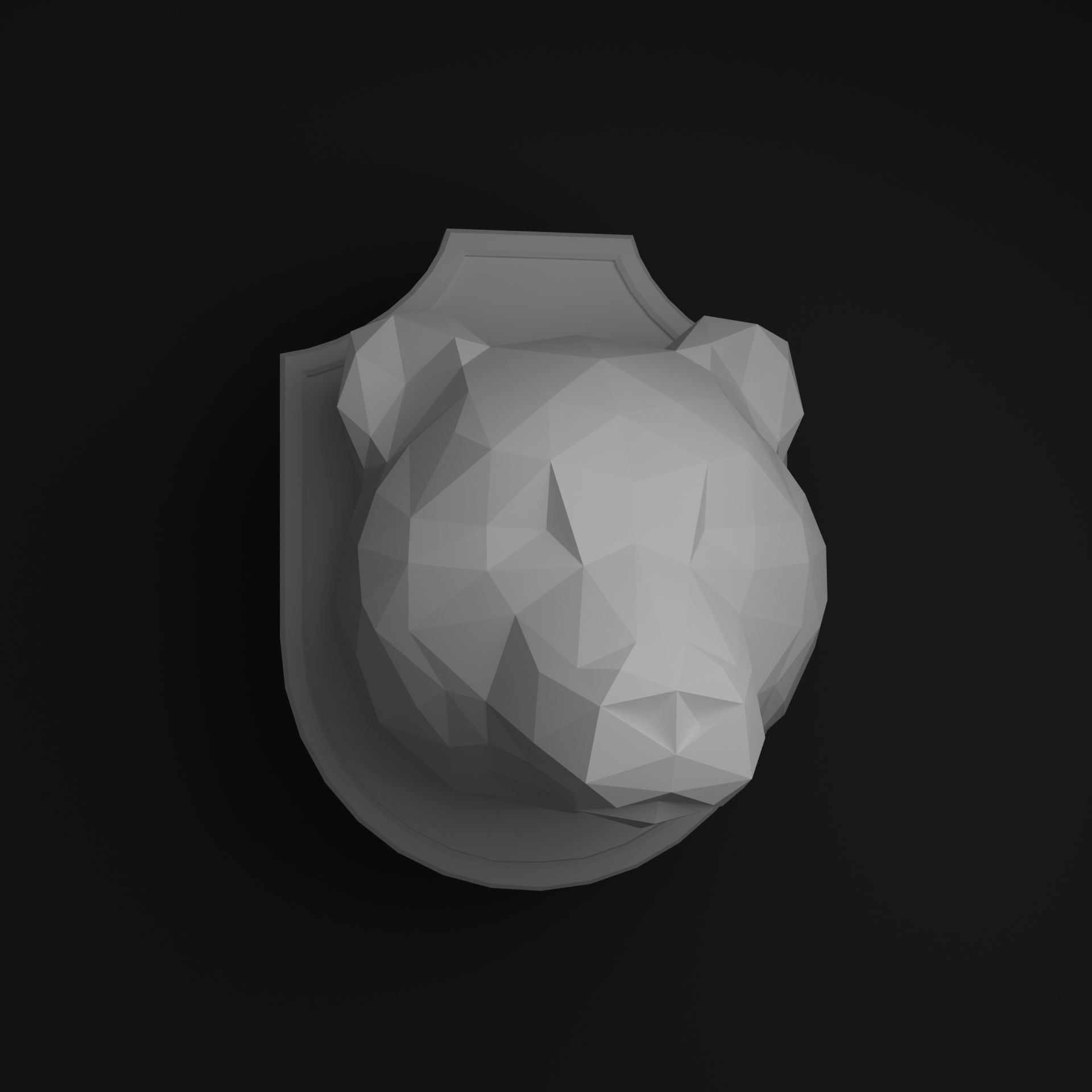 Bear head 3D print model_5