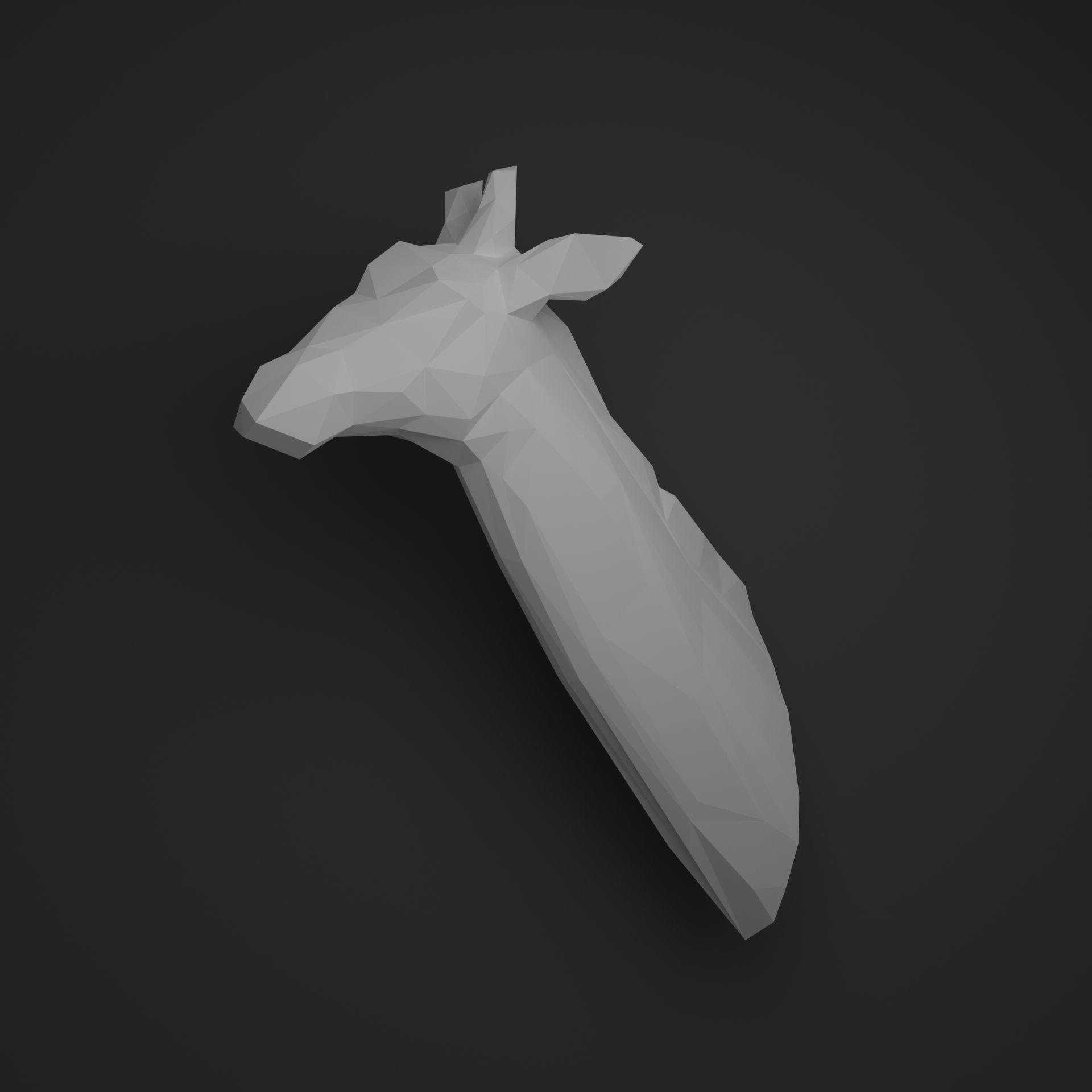 Giraffe head 3D print model_4