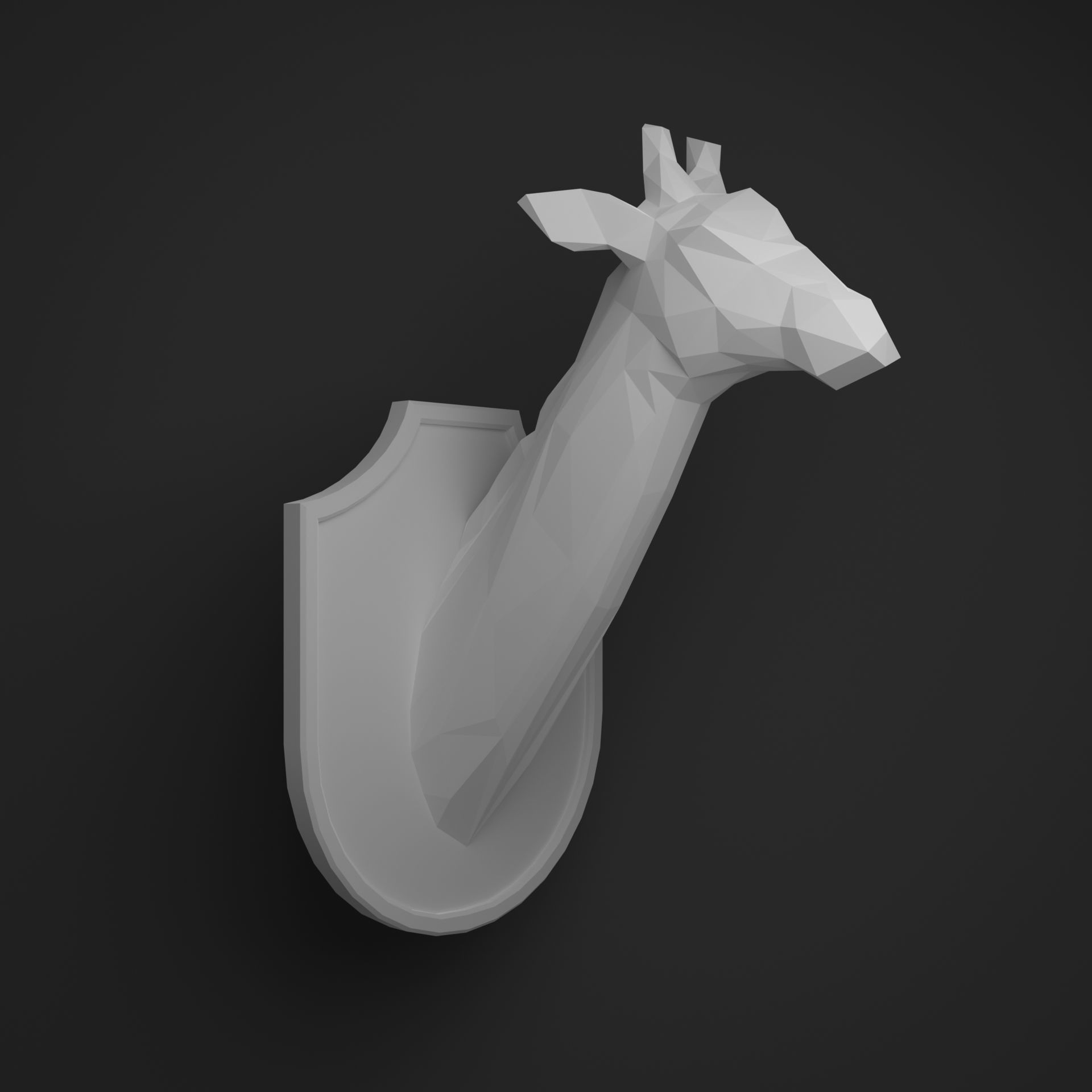Giraffe head 3D print model_7