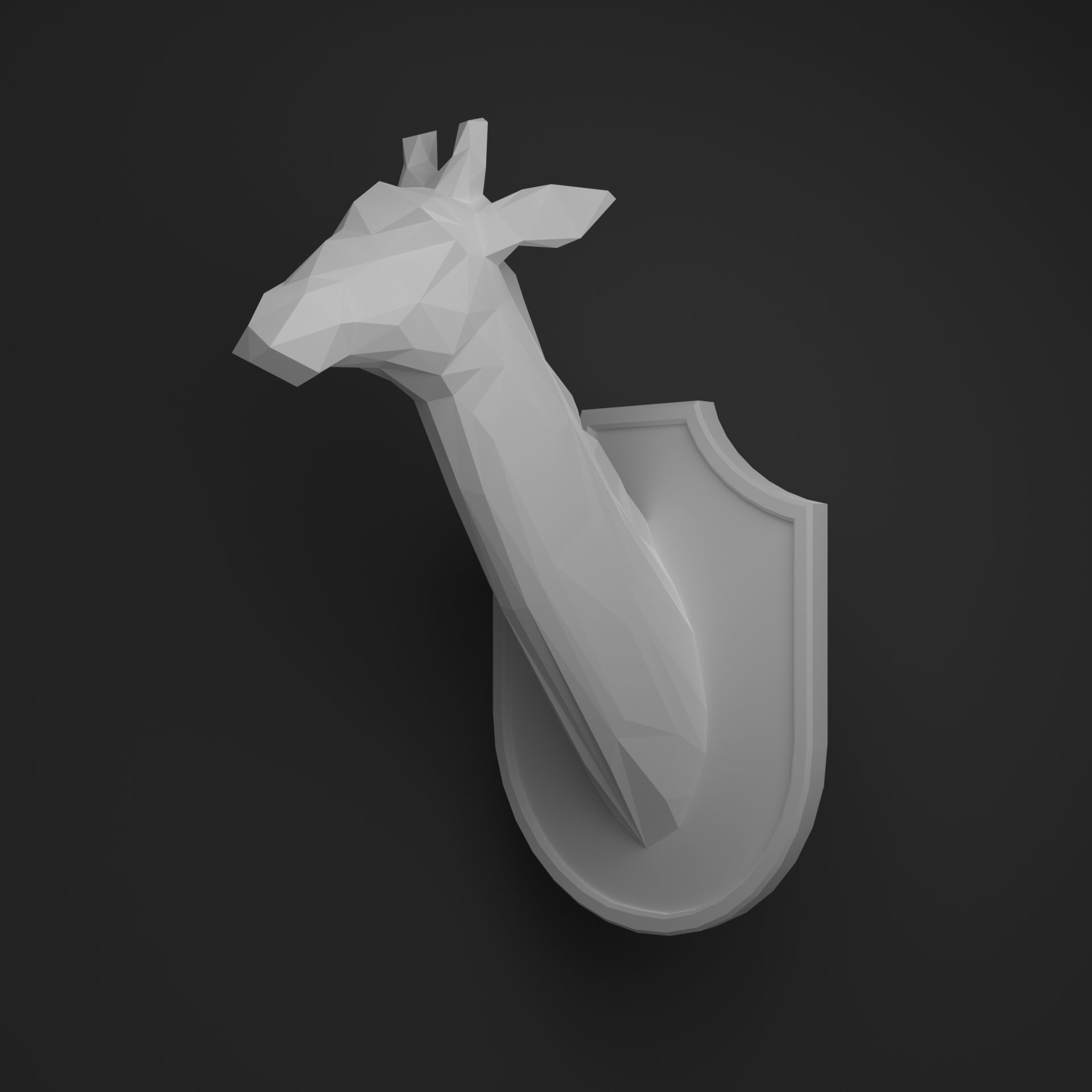 Giraffe head 3D print model_10