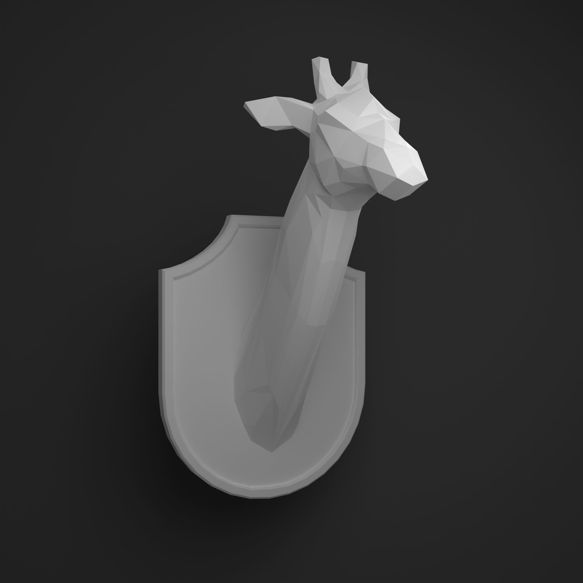 Giraffe head 3D print model_6