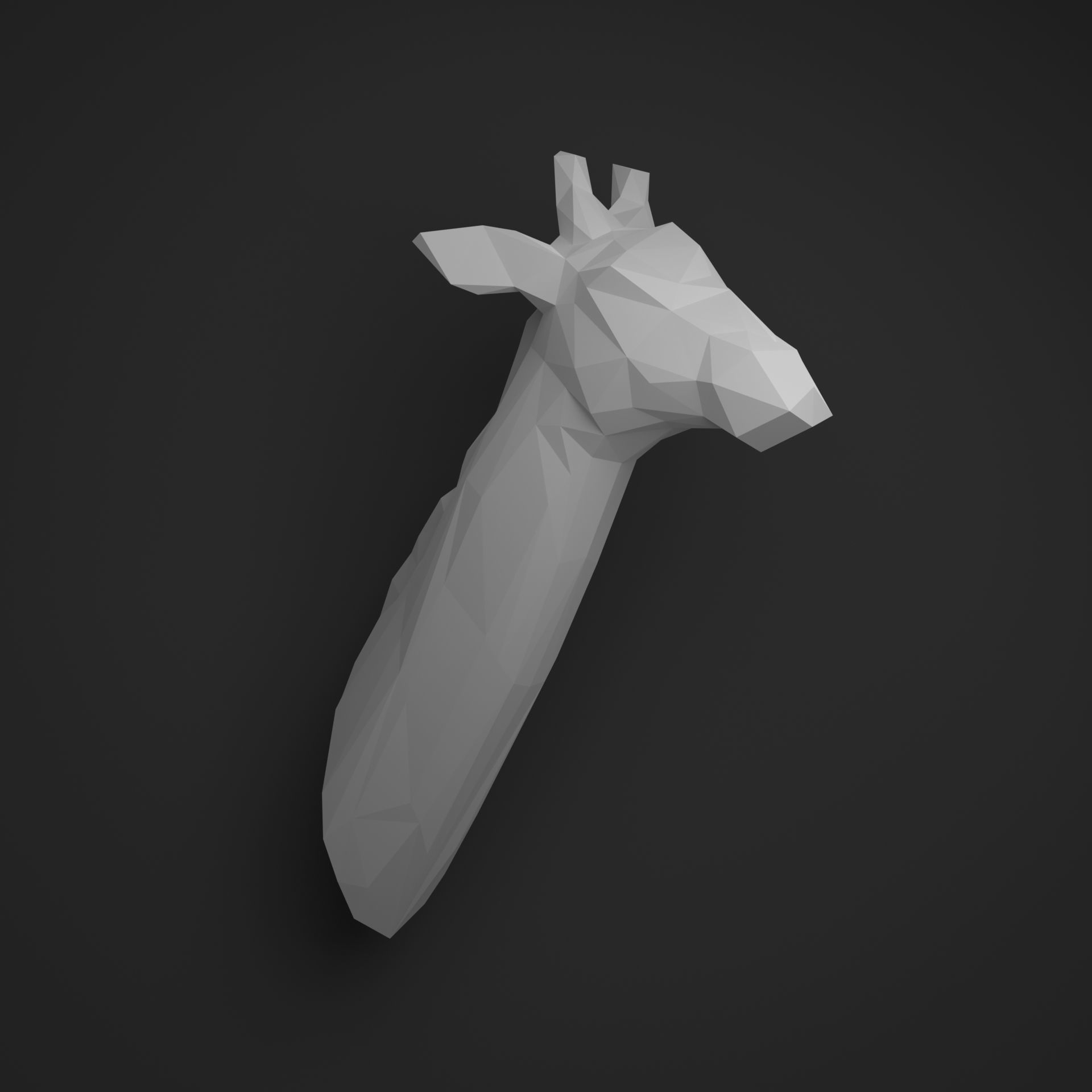 Giraffe head 3D print model_2