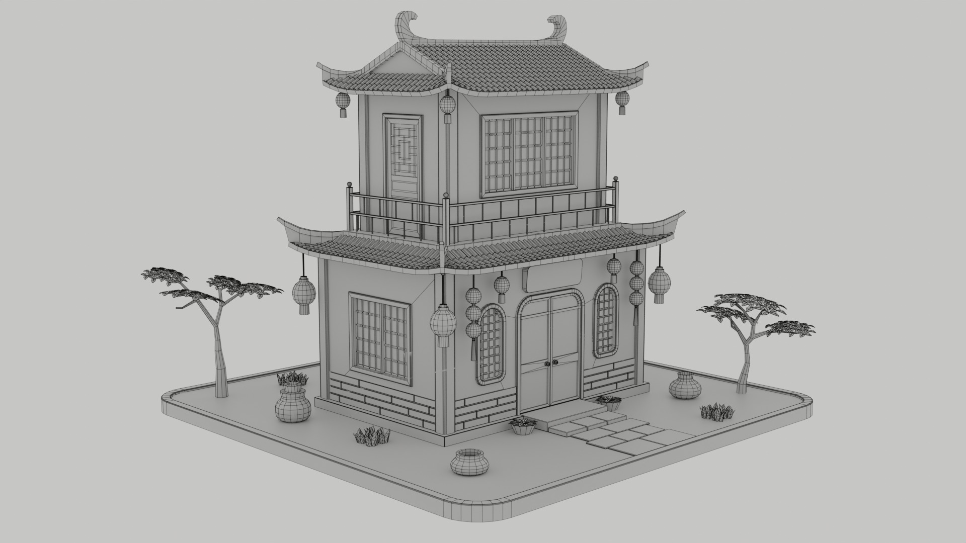 Chinese Town 3D Model Collection_24