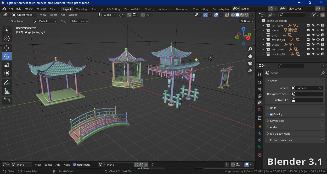 Chinese Town 3D Model Collection_45