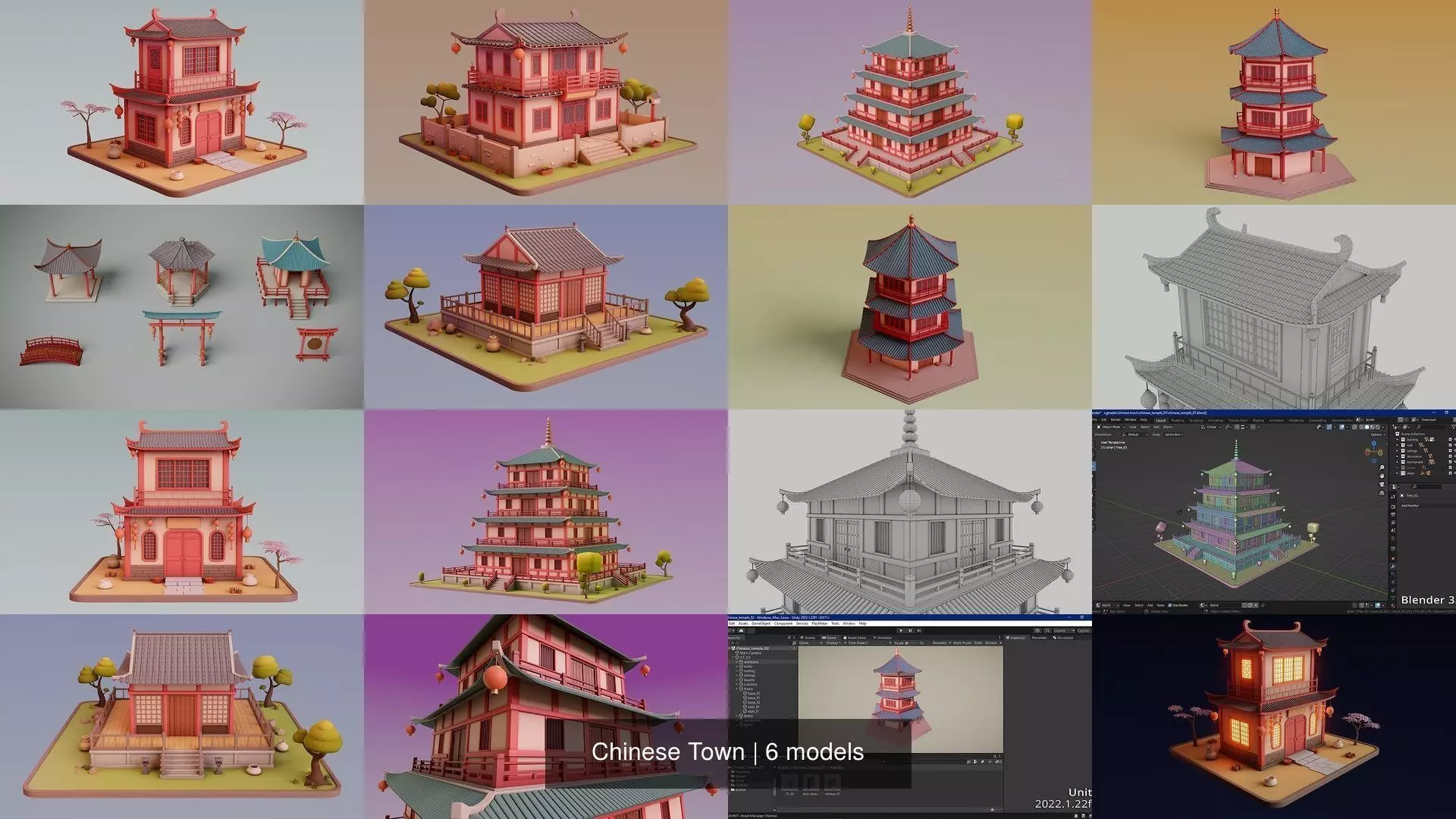Chinese Town 3D Model Collection_6