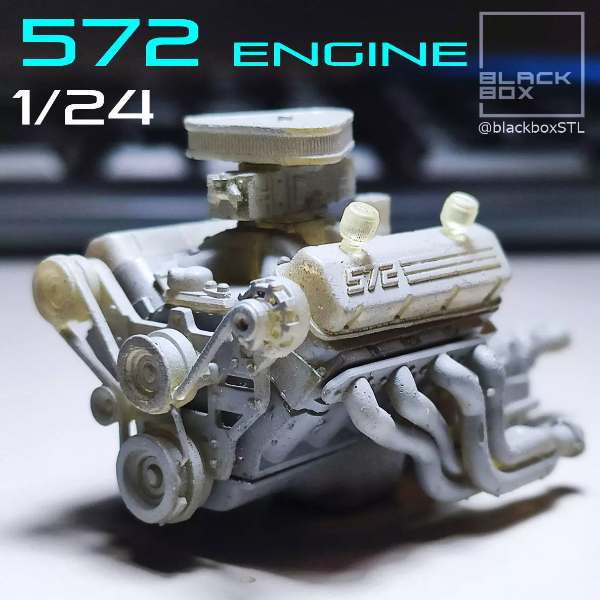 572 ENGINE 1-24th for modelkits and diecast 3D print model_0