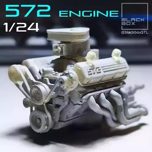 572 ENGINE 1-24th for modelkits and diecast 3D print model