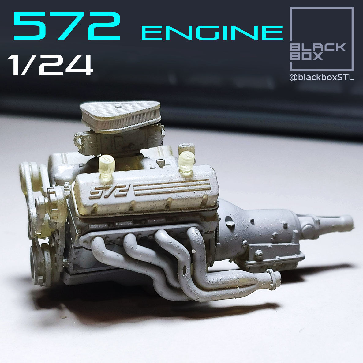 572 ENGINE 1-24th for modelkits and diecast 3D print model_1