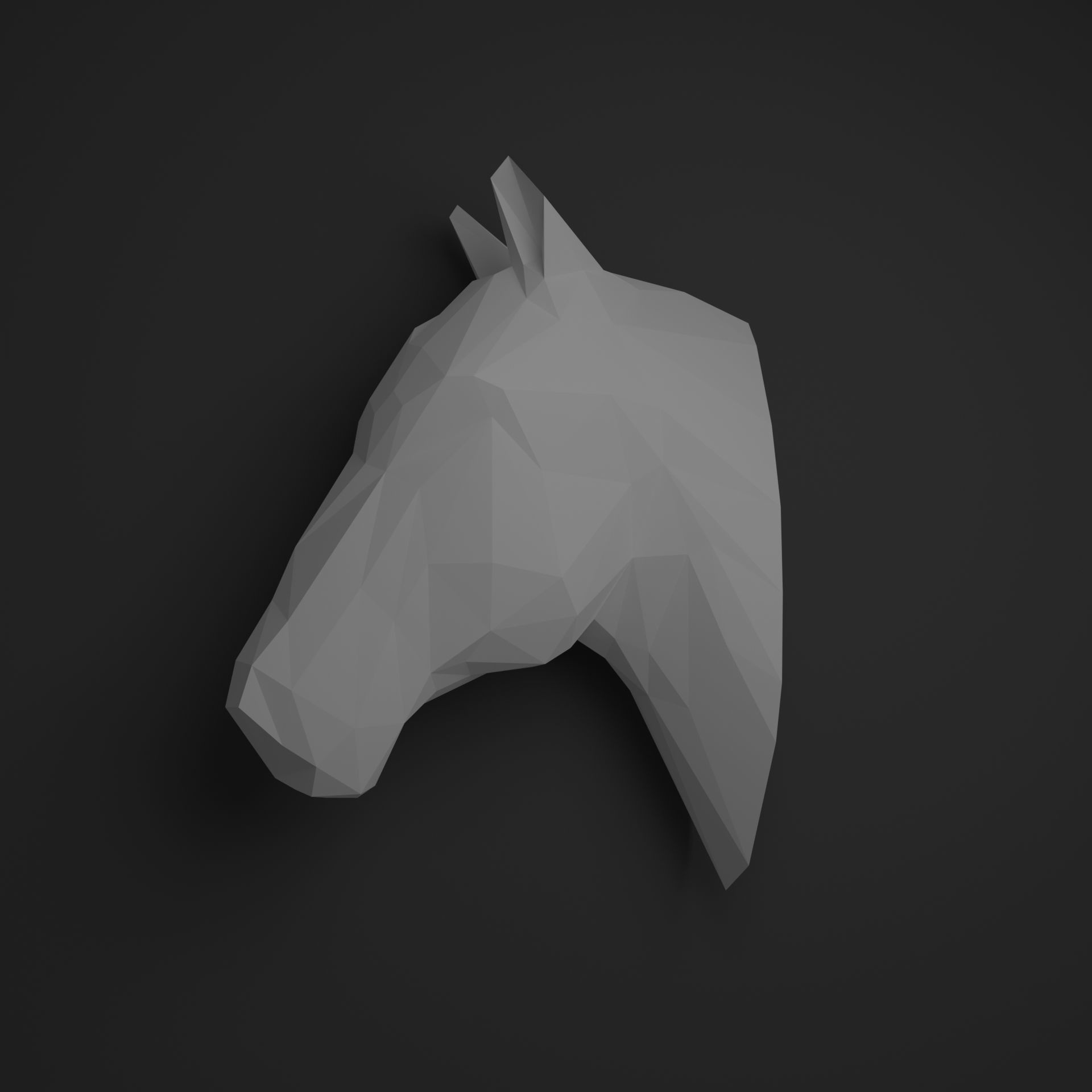Horse head 3D print model_4