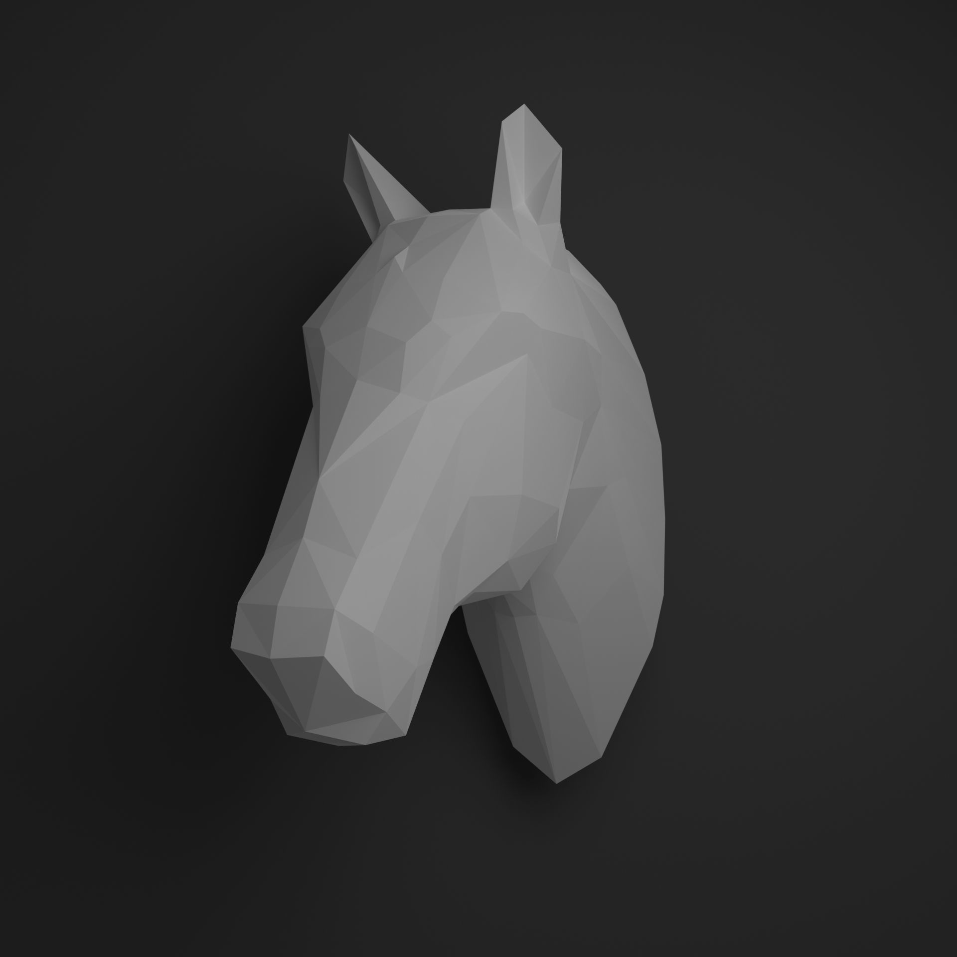 Horse head 3D print model_3