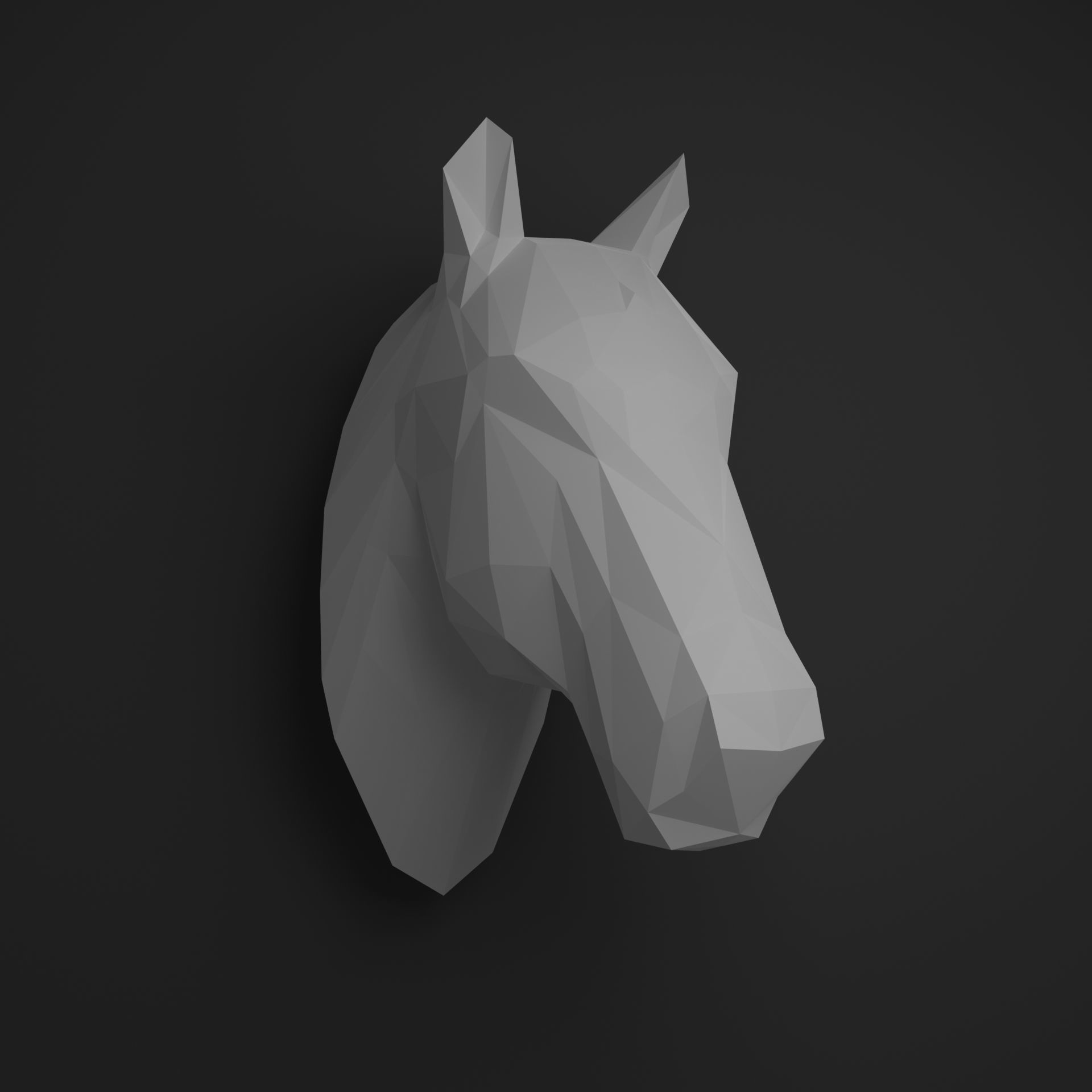Horse head 3D print model_12