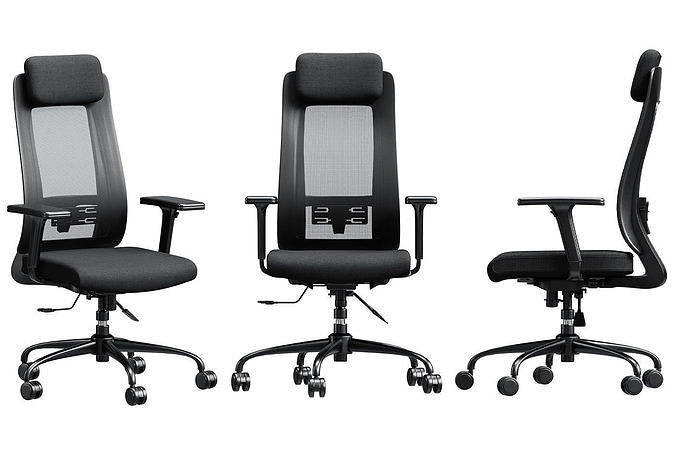 Office chairs collection 3D model 7