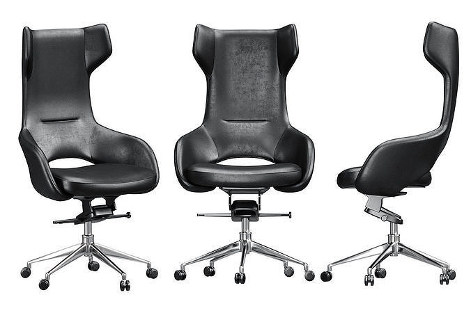 Office chairs collection 3D model 4