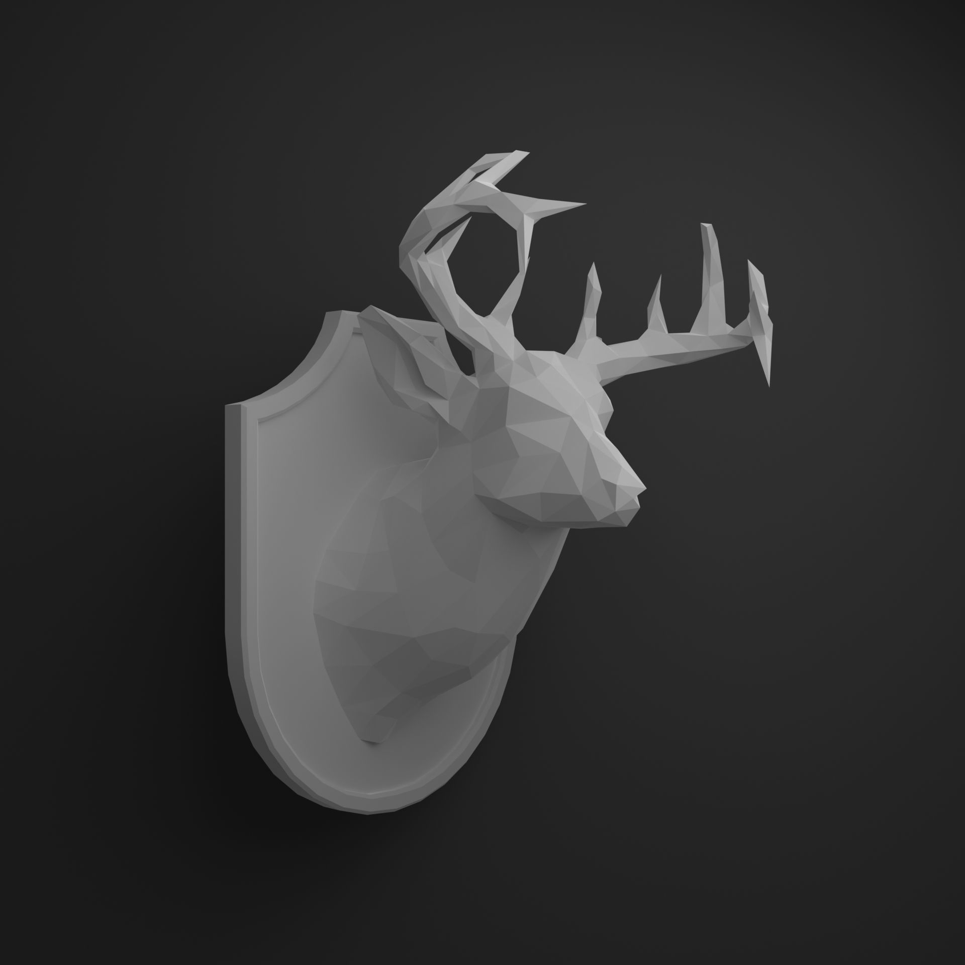 Deer head 3D print model_8