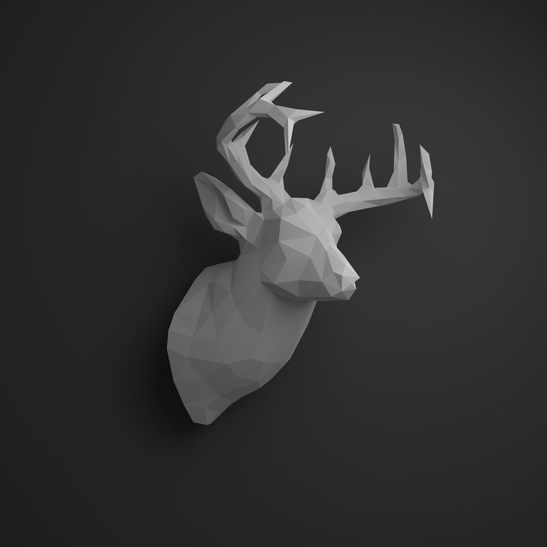 Deer head 3D print model_2