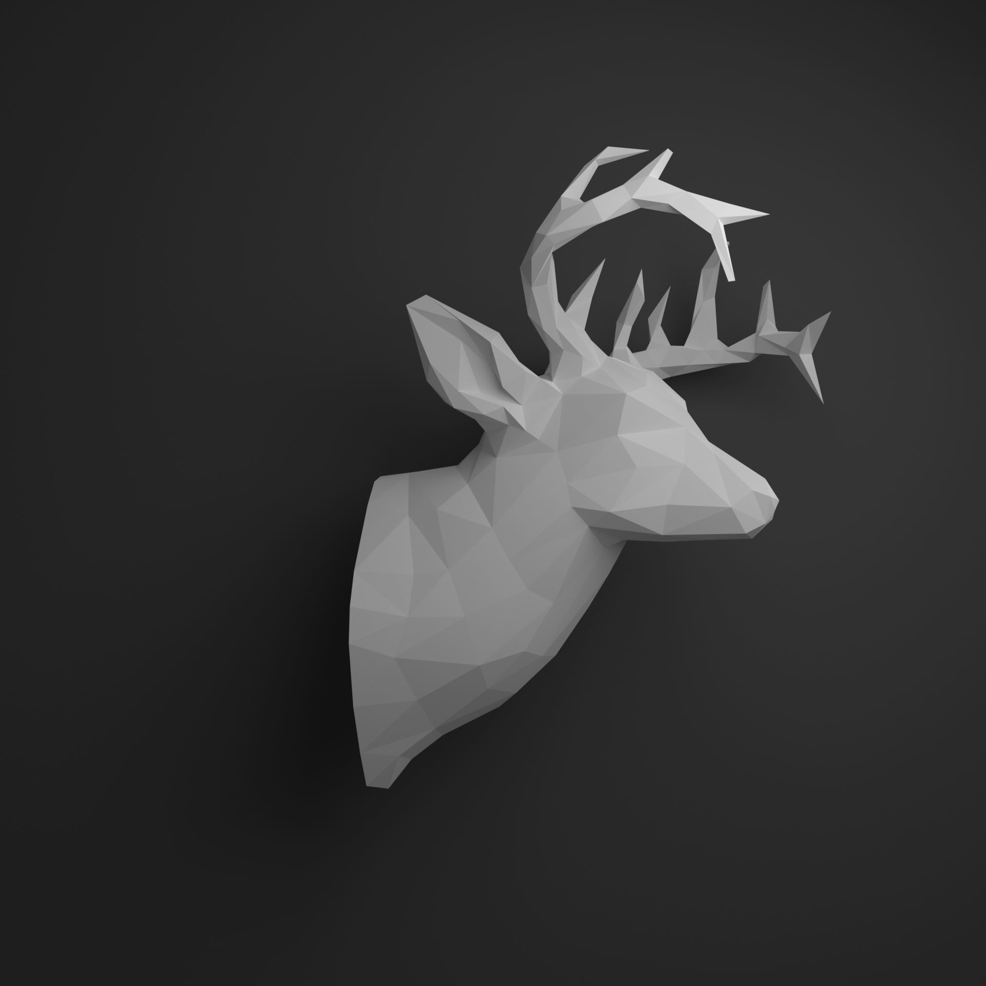 Deer head 3D print model_3
