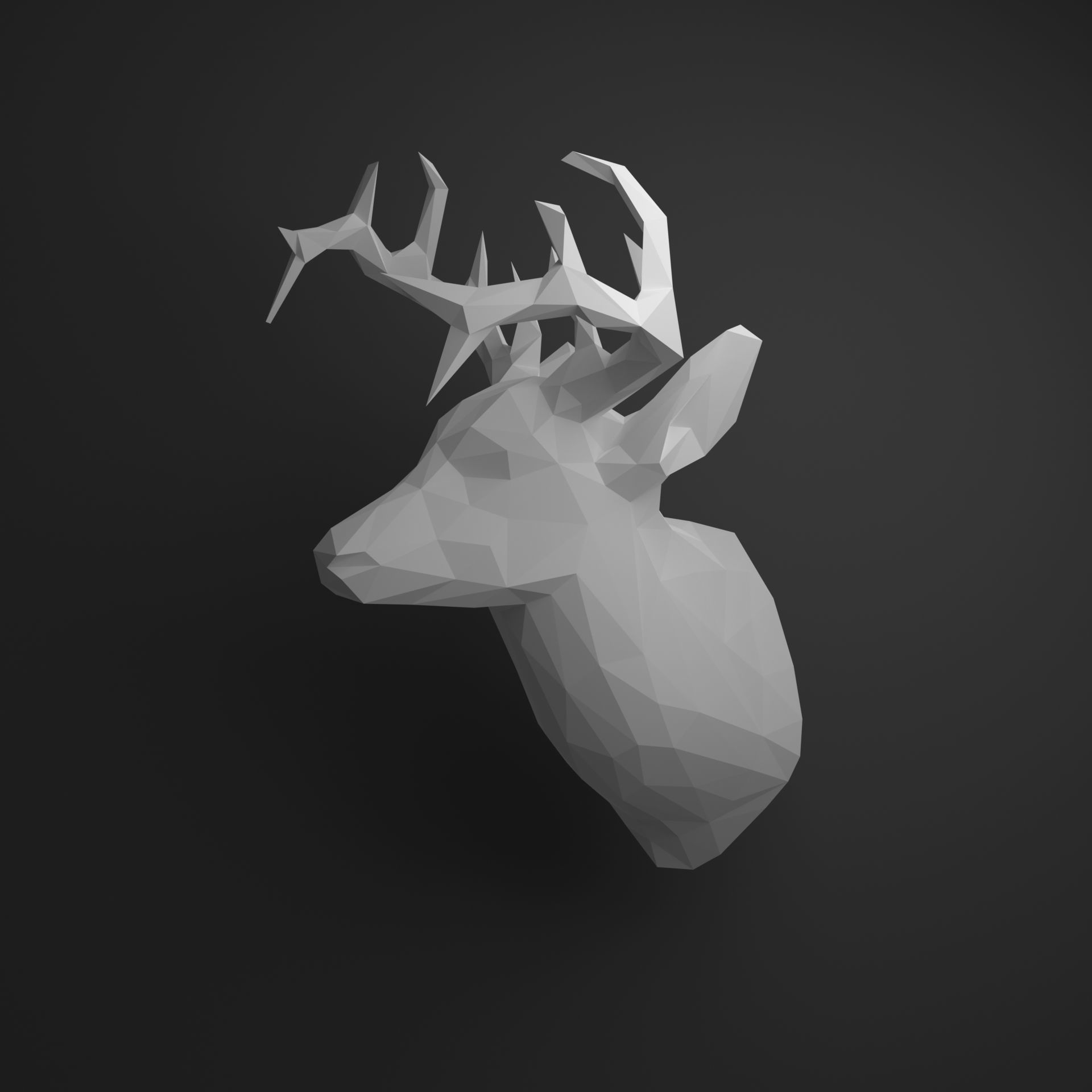 Deer head 3D print model_5