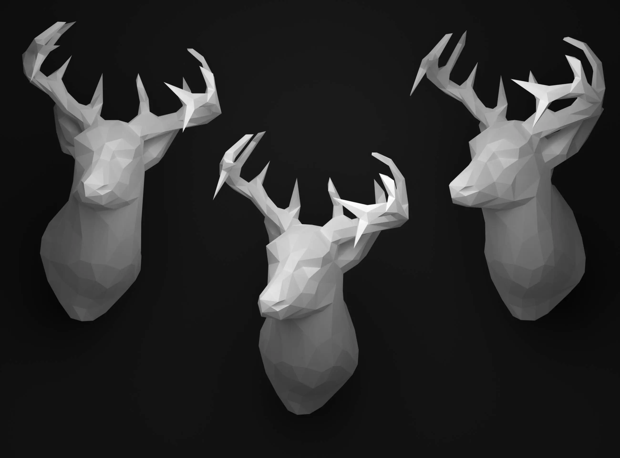 Deer head 3D print model_0