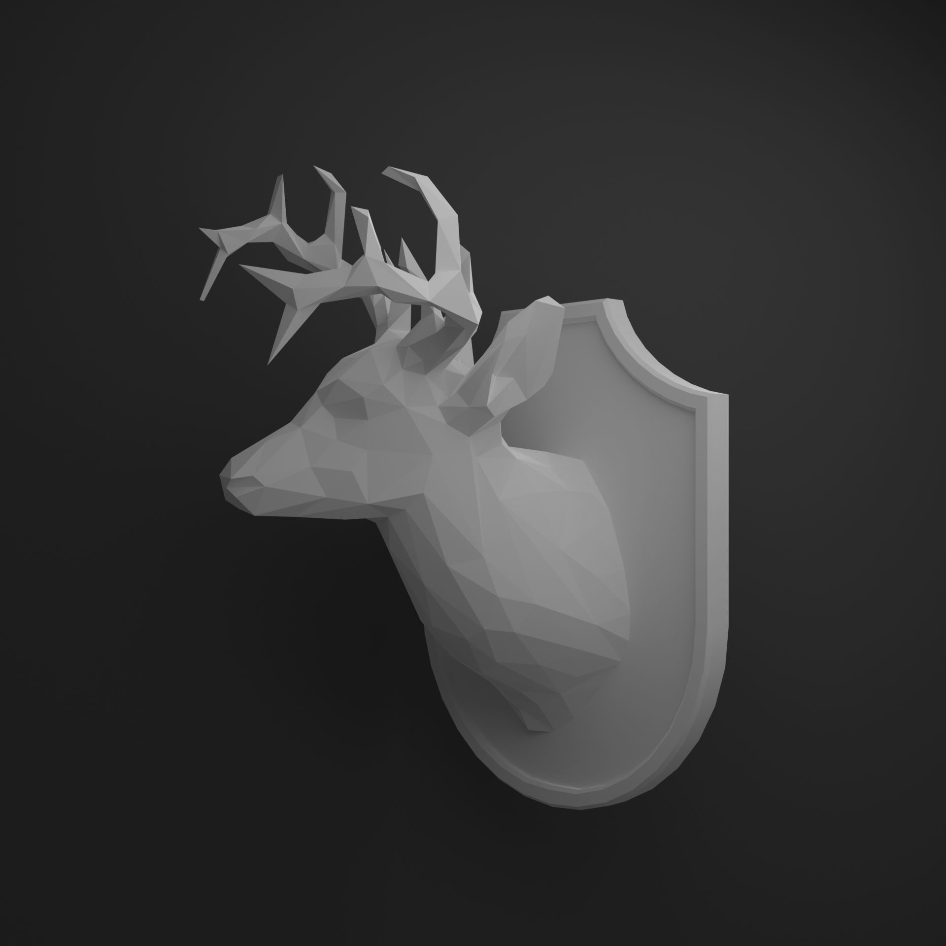 Deer head 3D print model_11
