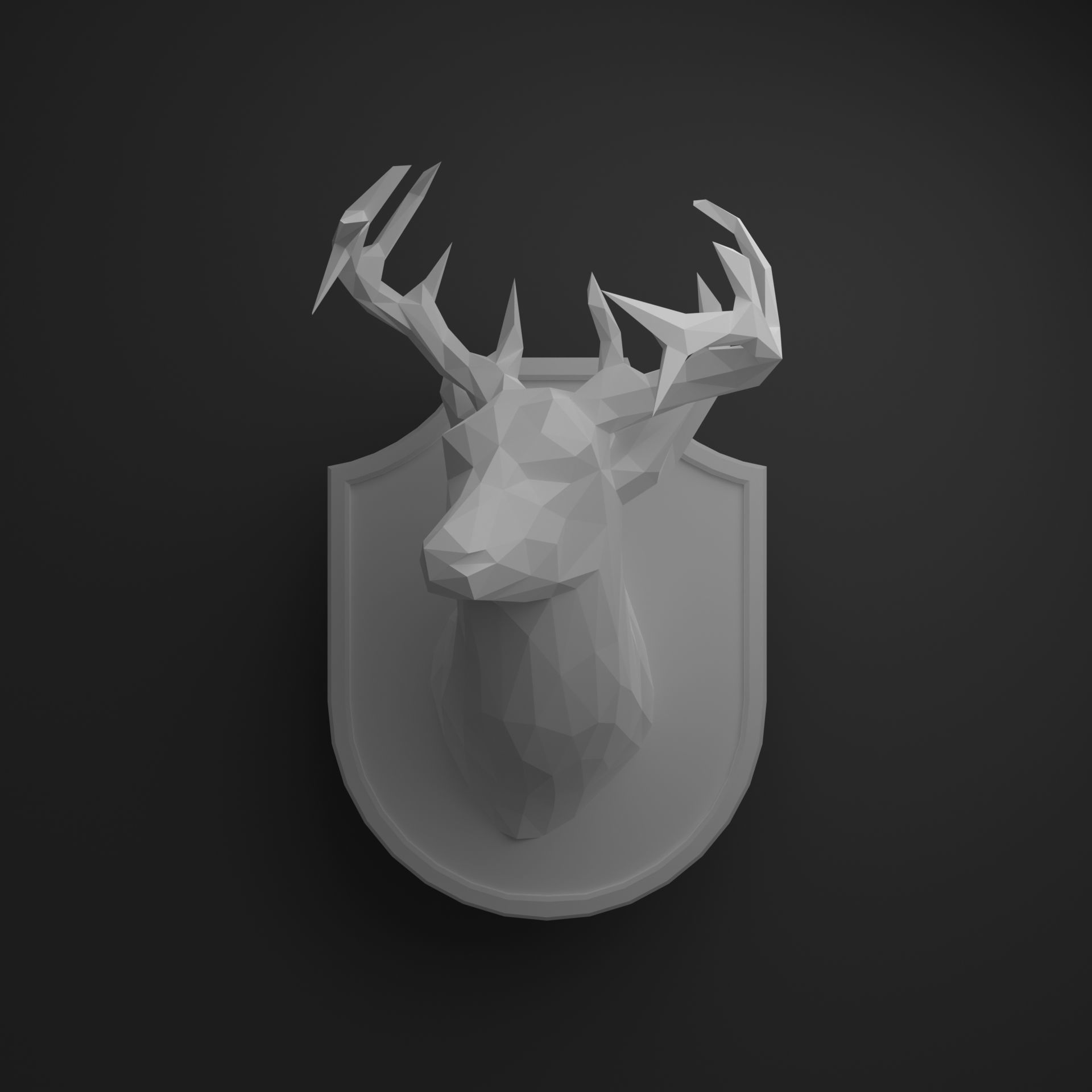 Deer head 3D print model_1