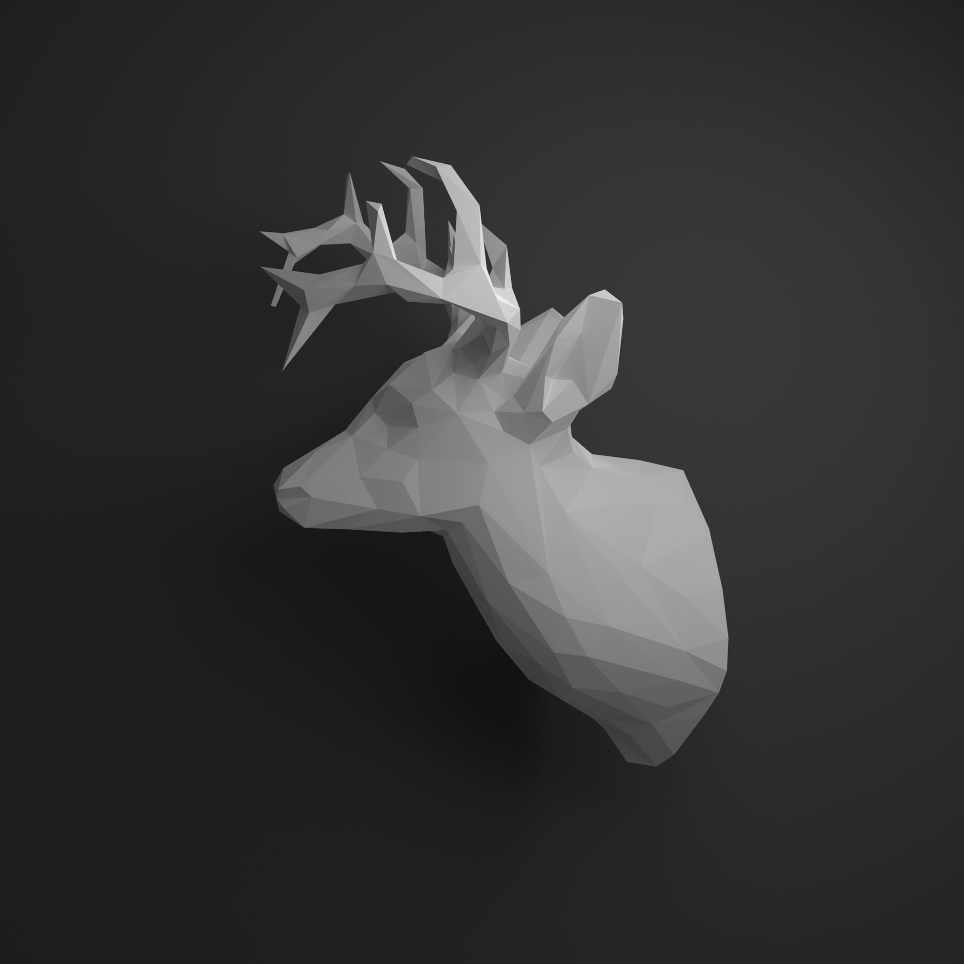 Deer head 3D print model_4