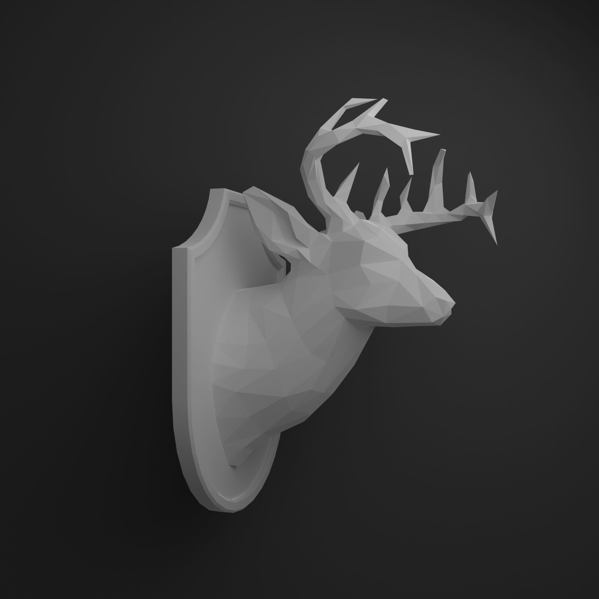 Deer head 3D print model_9