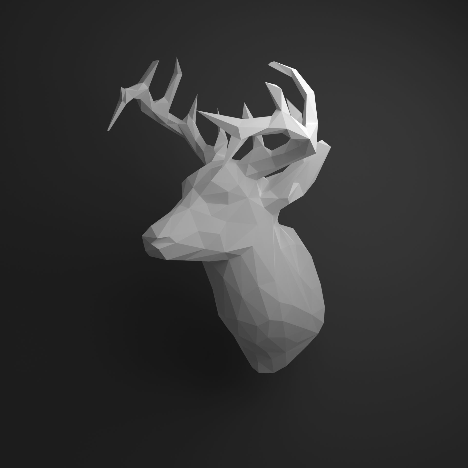 Deer head 3D print model_6