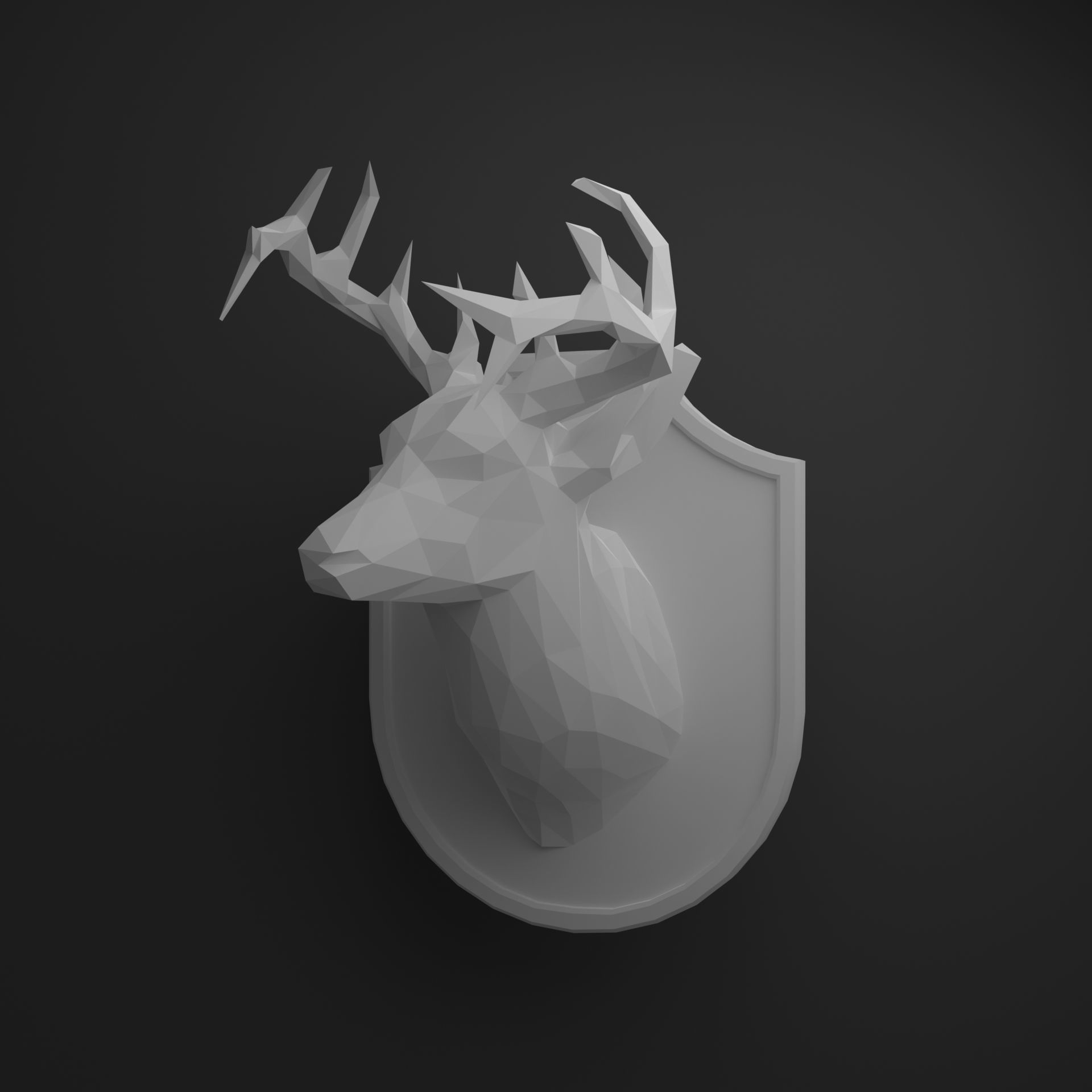 Deer head 3D print model_12