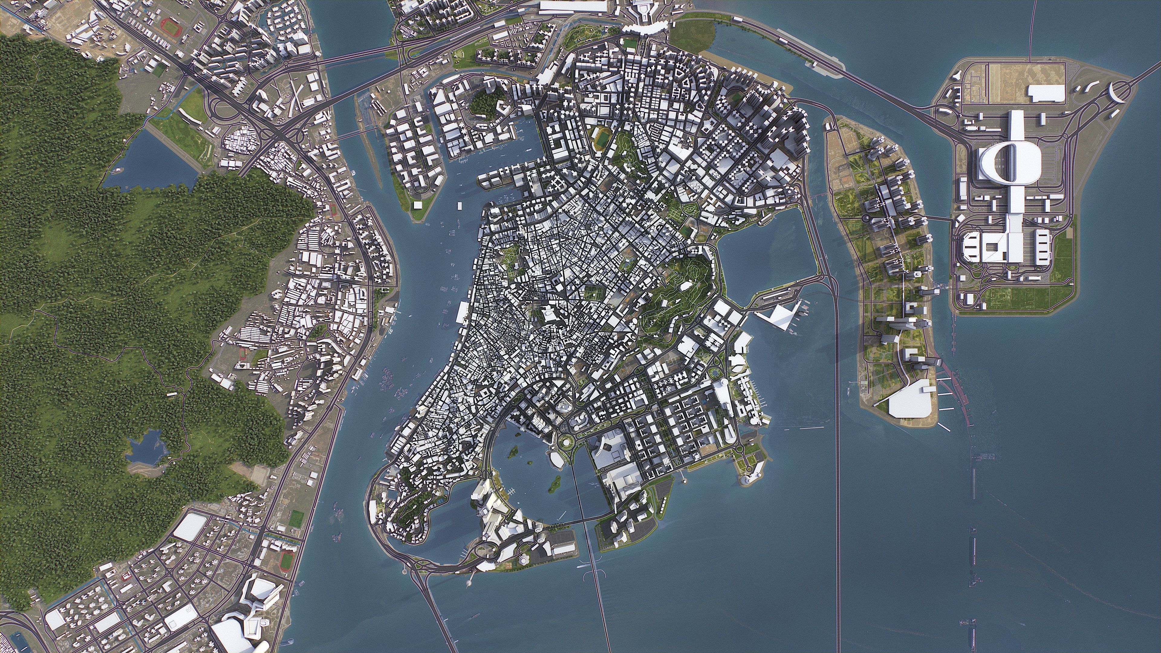Zhuhai - 3D City Model Low-poly 3D model_19