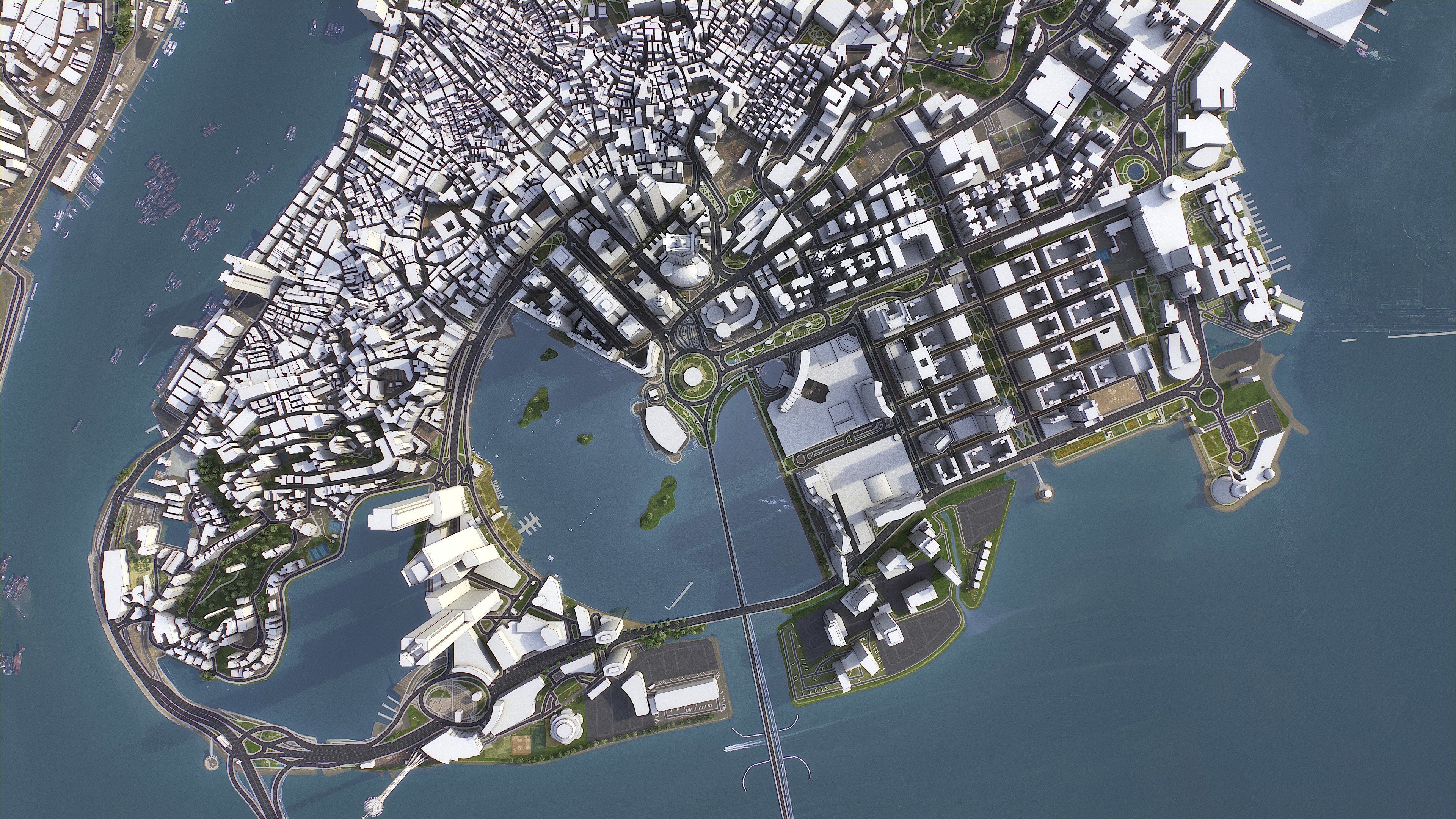 Zhuhai - 3D City Model Low-poly 3D model_18
