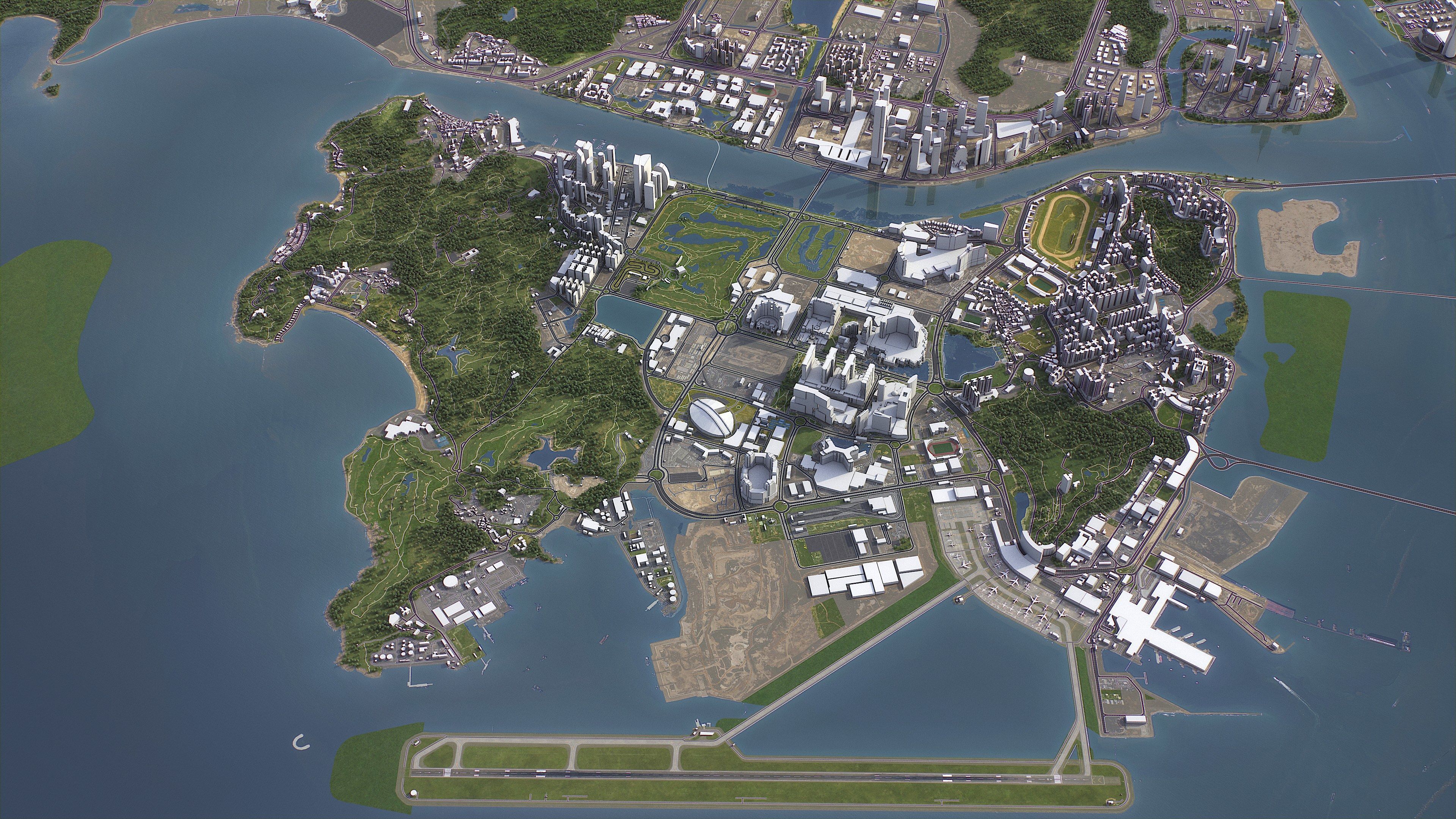 Zhuhai - 3D City Model Low-poly 3D model_15