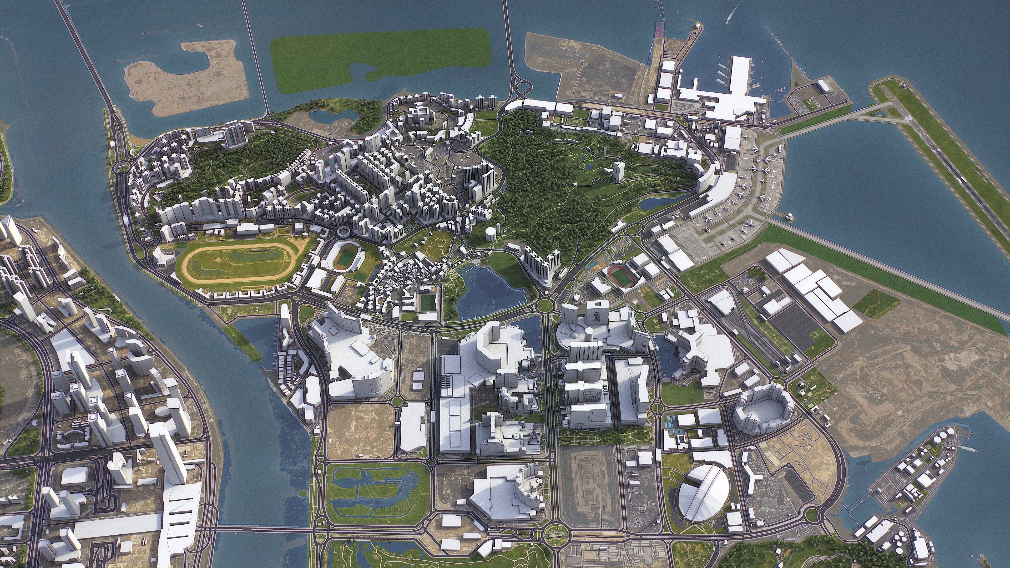 Zhuhai - 3D City Model Low-poly 3D model_14