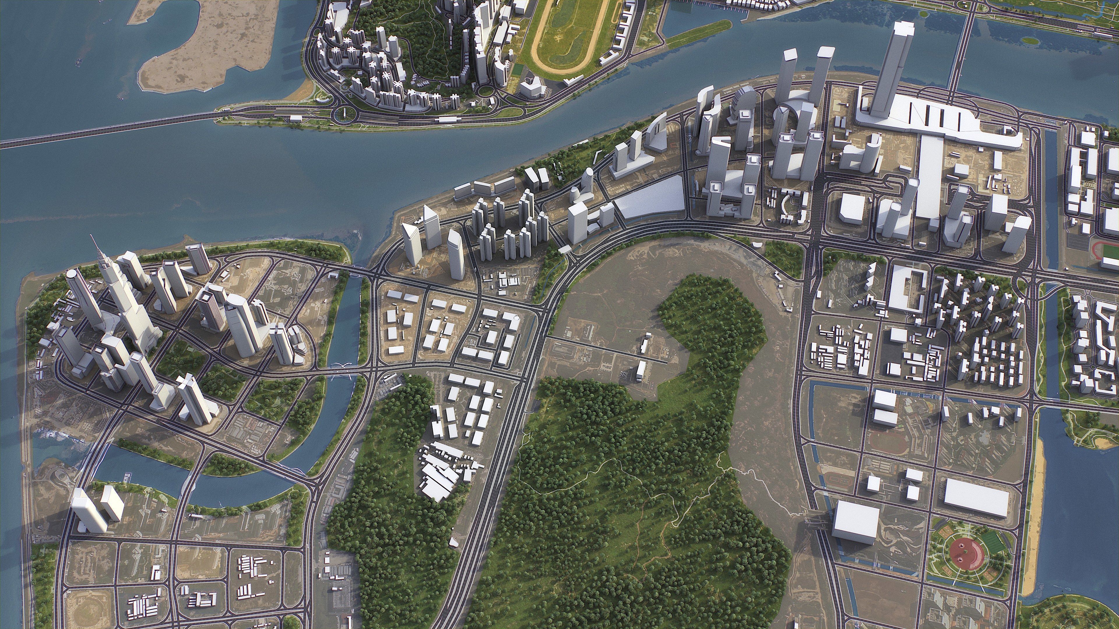 Zhuhai - 3D City Model Low-poly 3D model_9