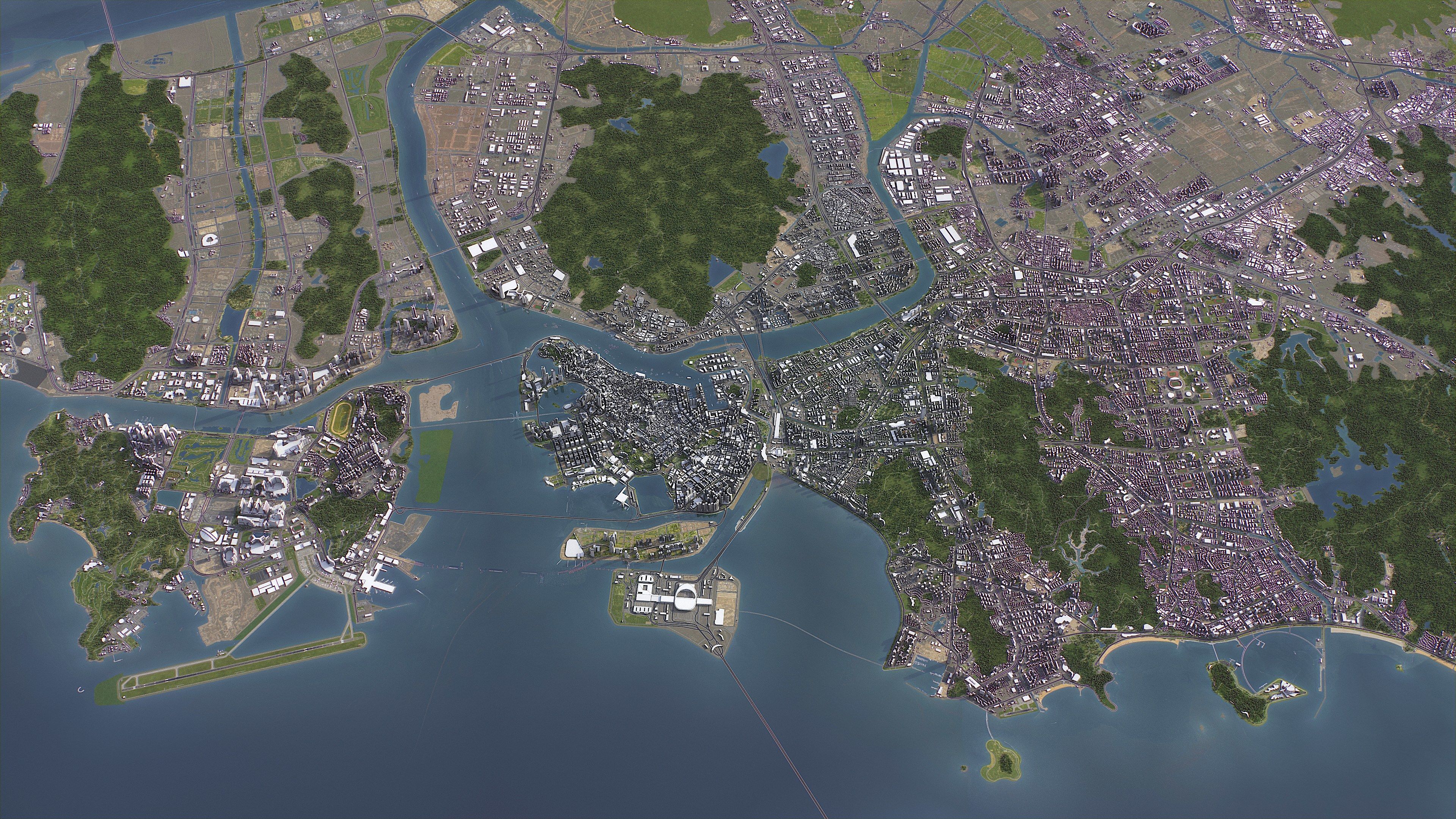 Zhuhai - 3D City Model Low-poly 3D model_23