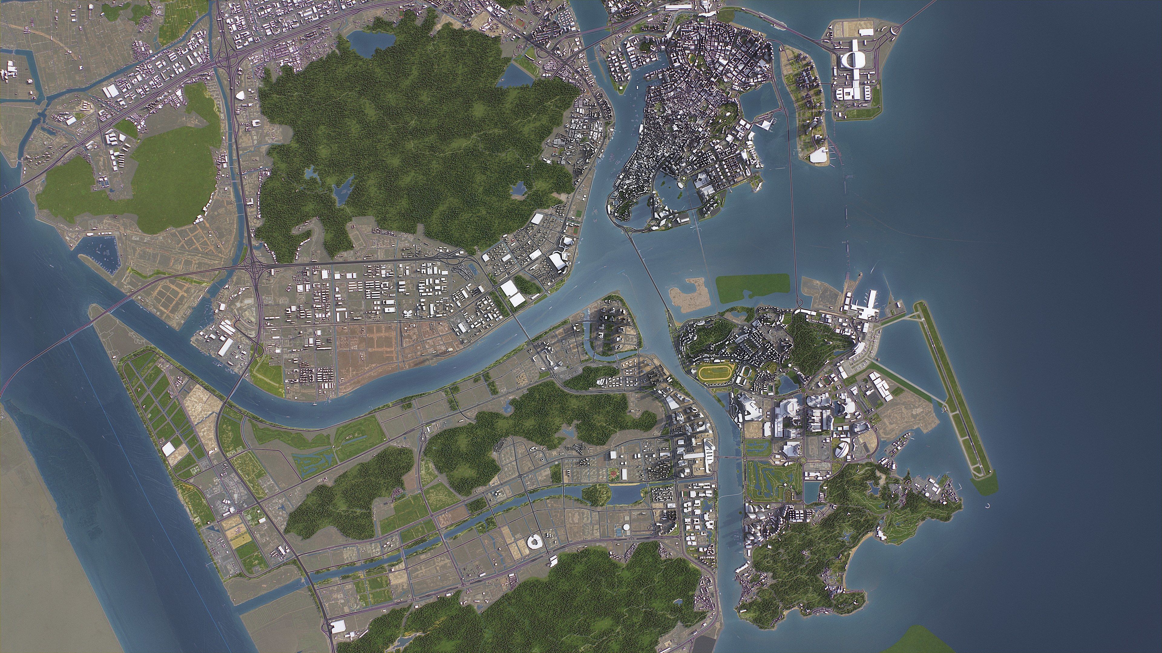 Zhuhai - 3D City Model Low-poly 3D model_22