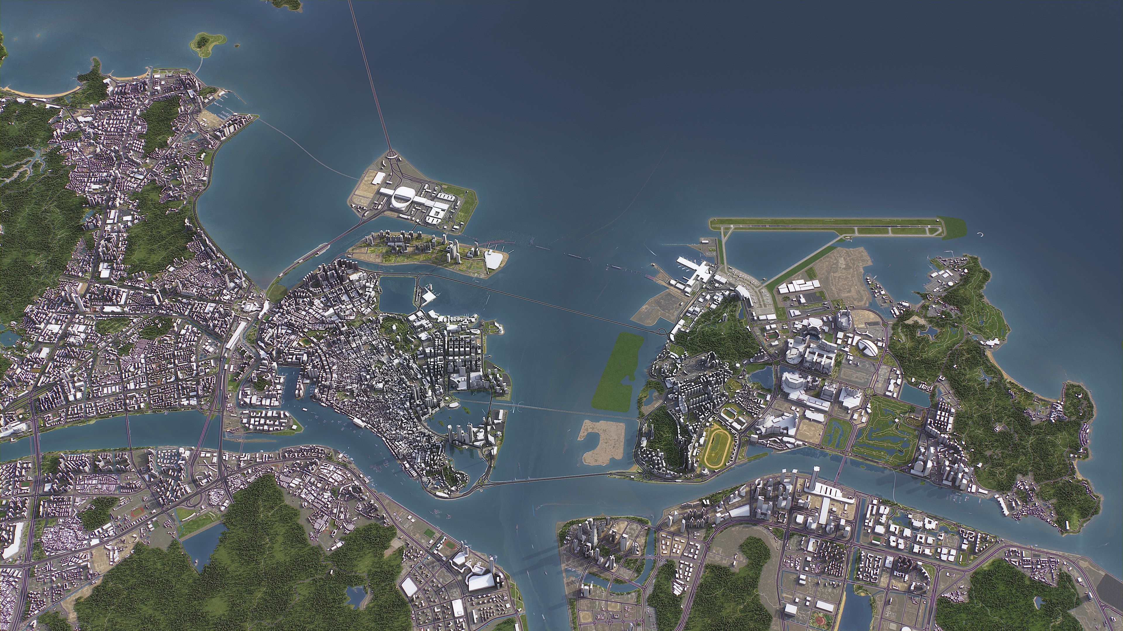 Zhuhai - 3D City Model Low-poly 3D model_16