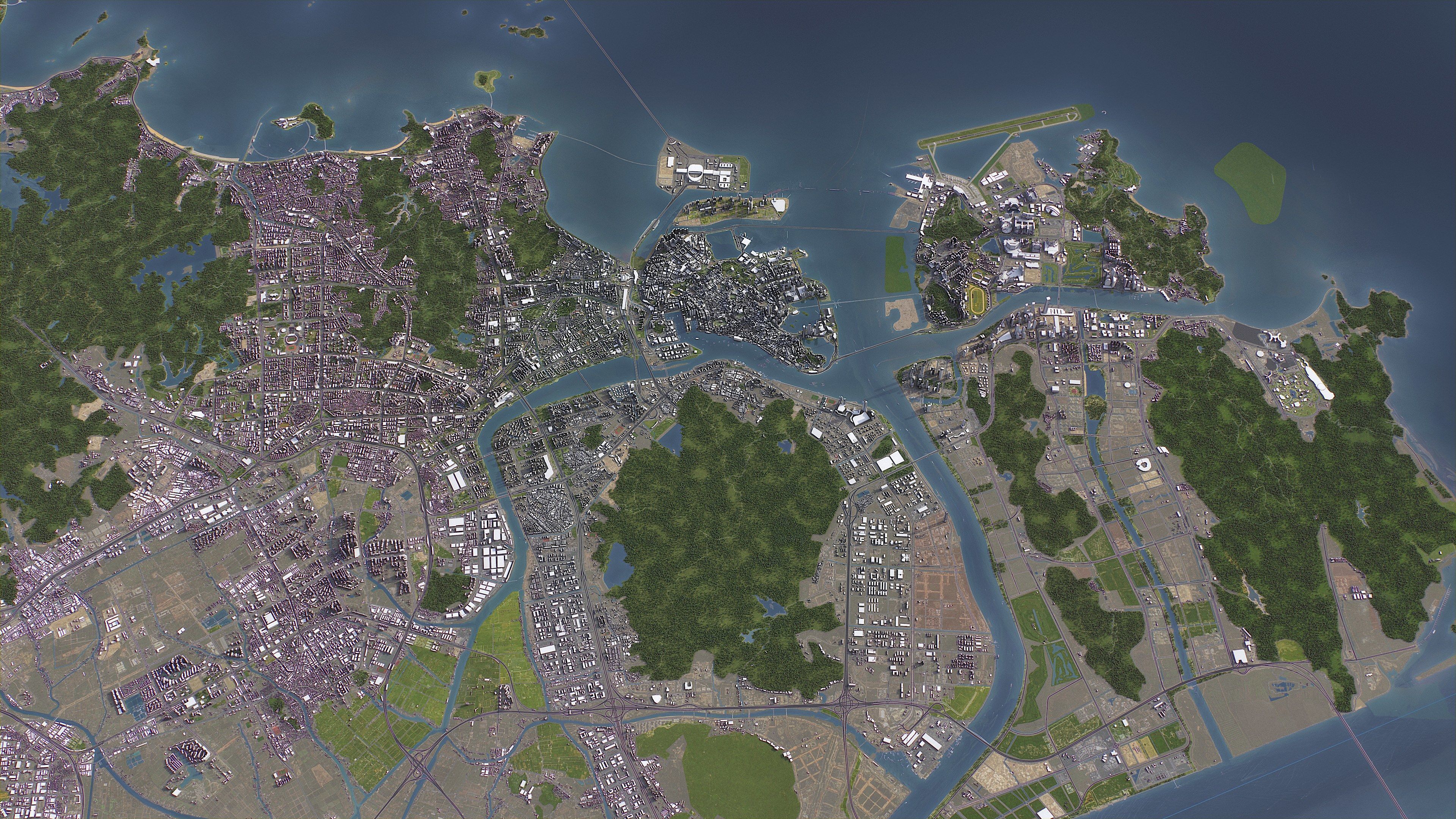 Zhuhai - 3D City Model Low-poly 3D model_24