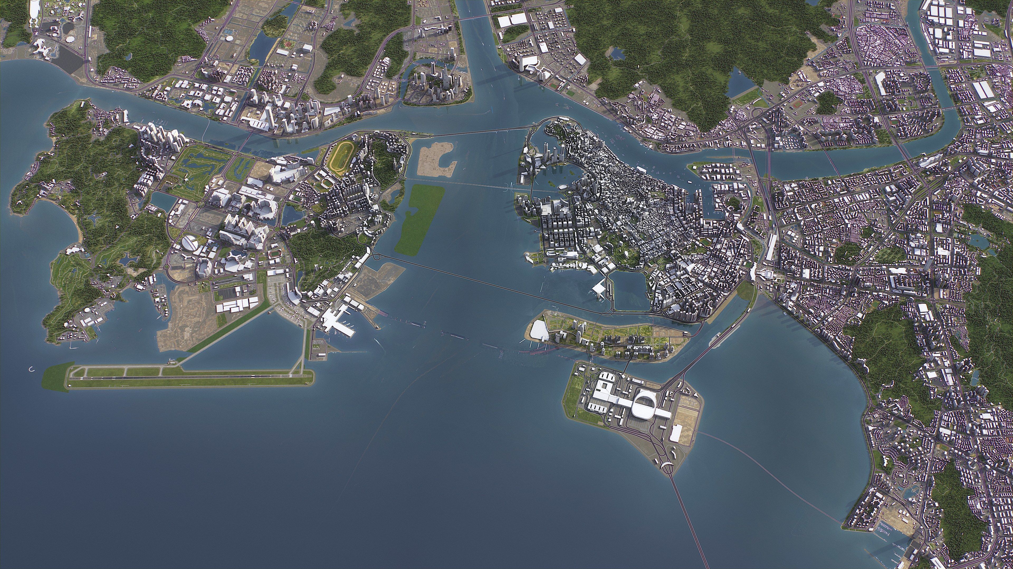 Zhuhai - 3D City Model Low-poly 3D model_17