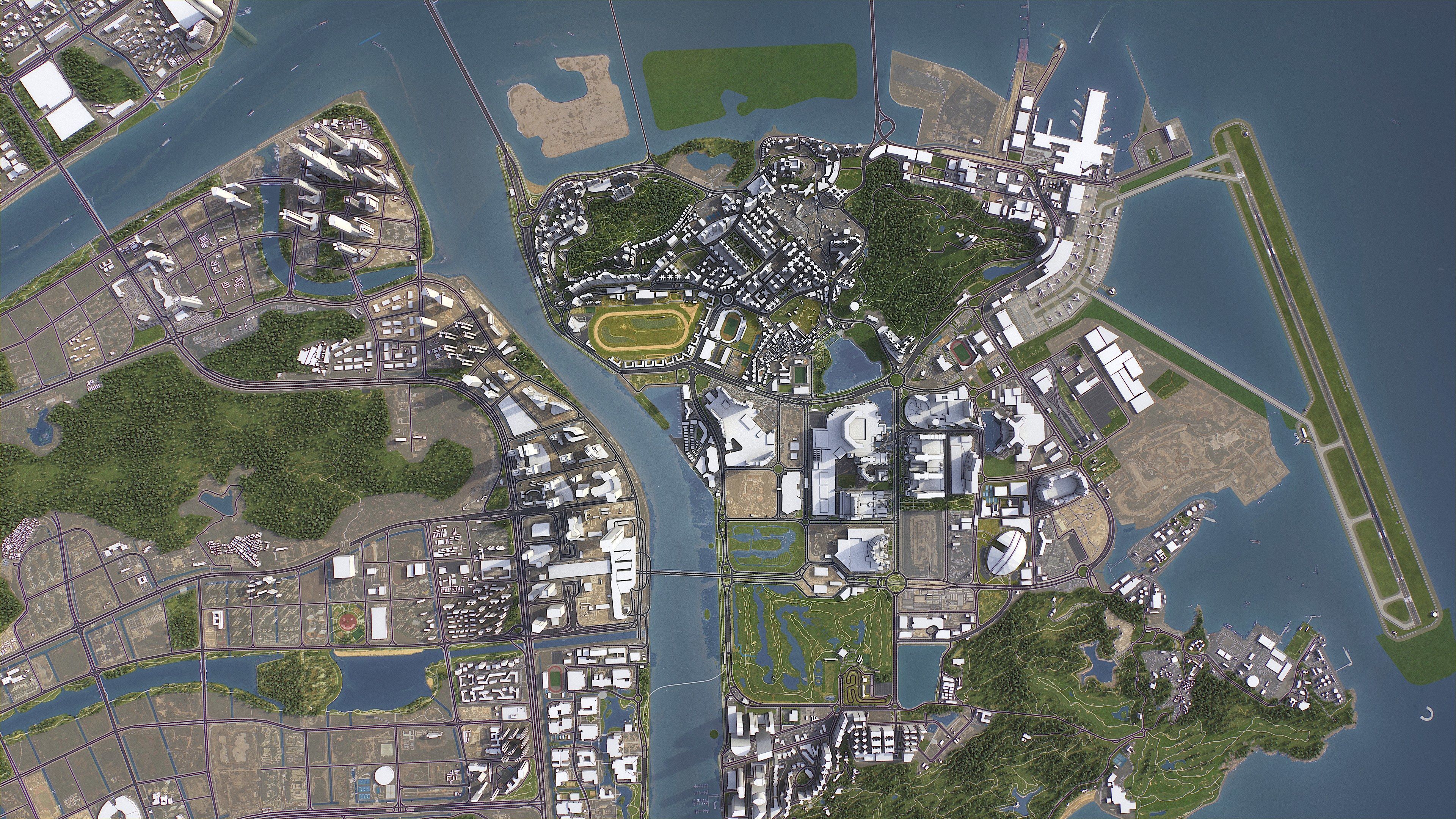 Zhuhai - 3D City Model Low-poly 3D model_21