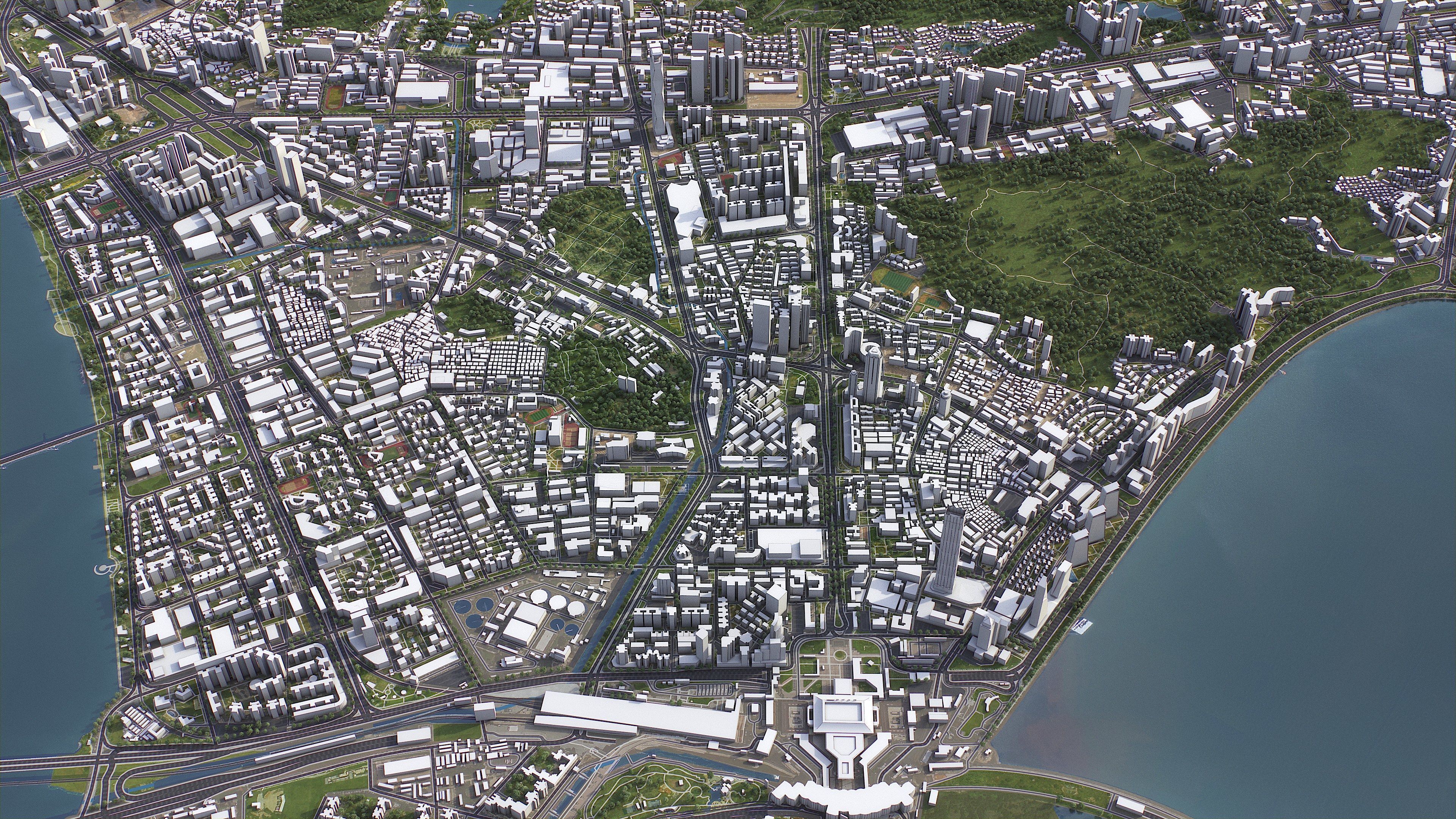 Zhuhai - 3D City Model Low-poly 3D model_2