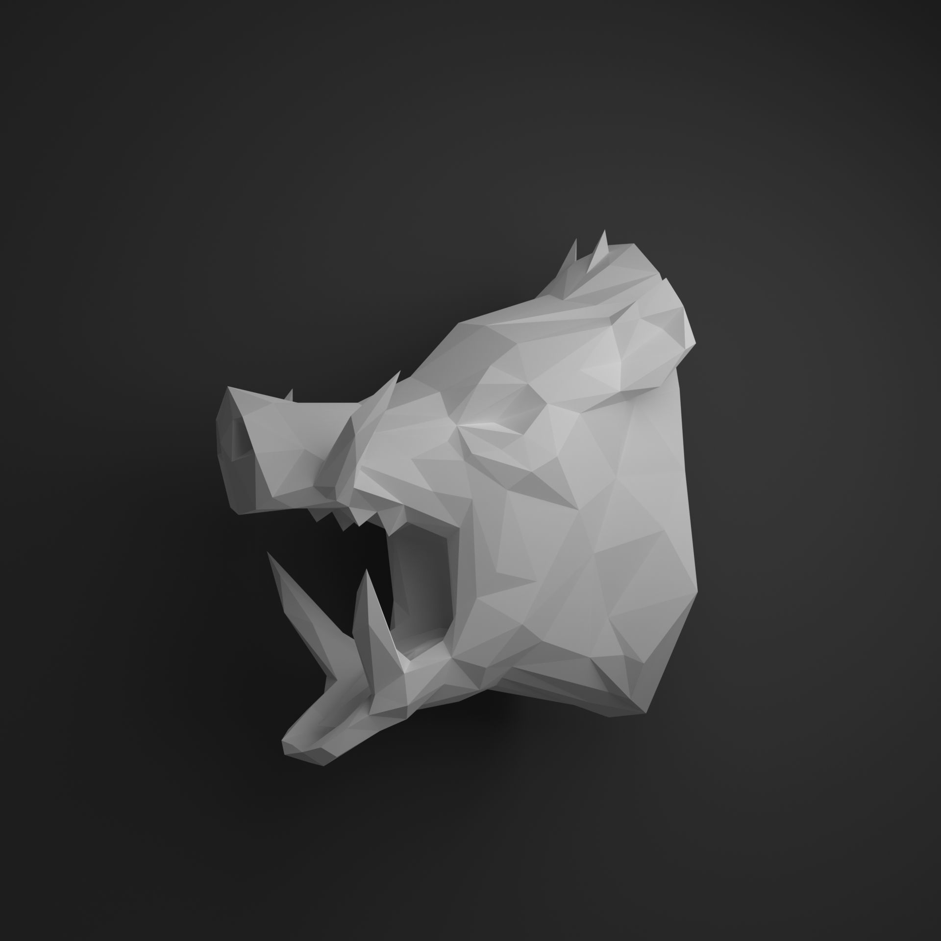 Boar head 3D print model_4