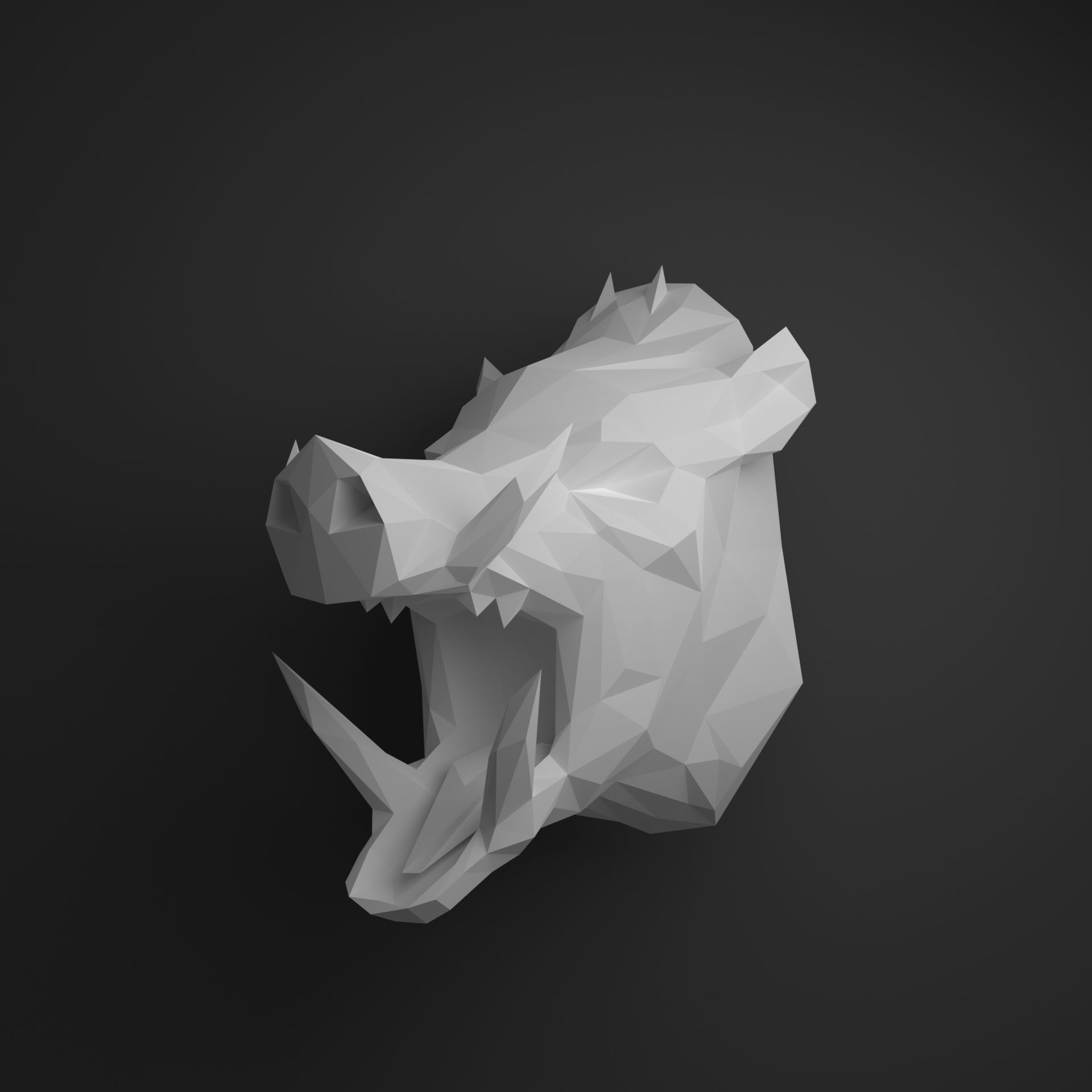 Boar head 3D print model_5