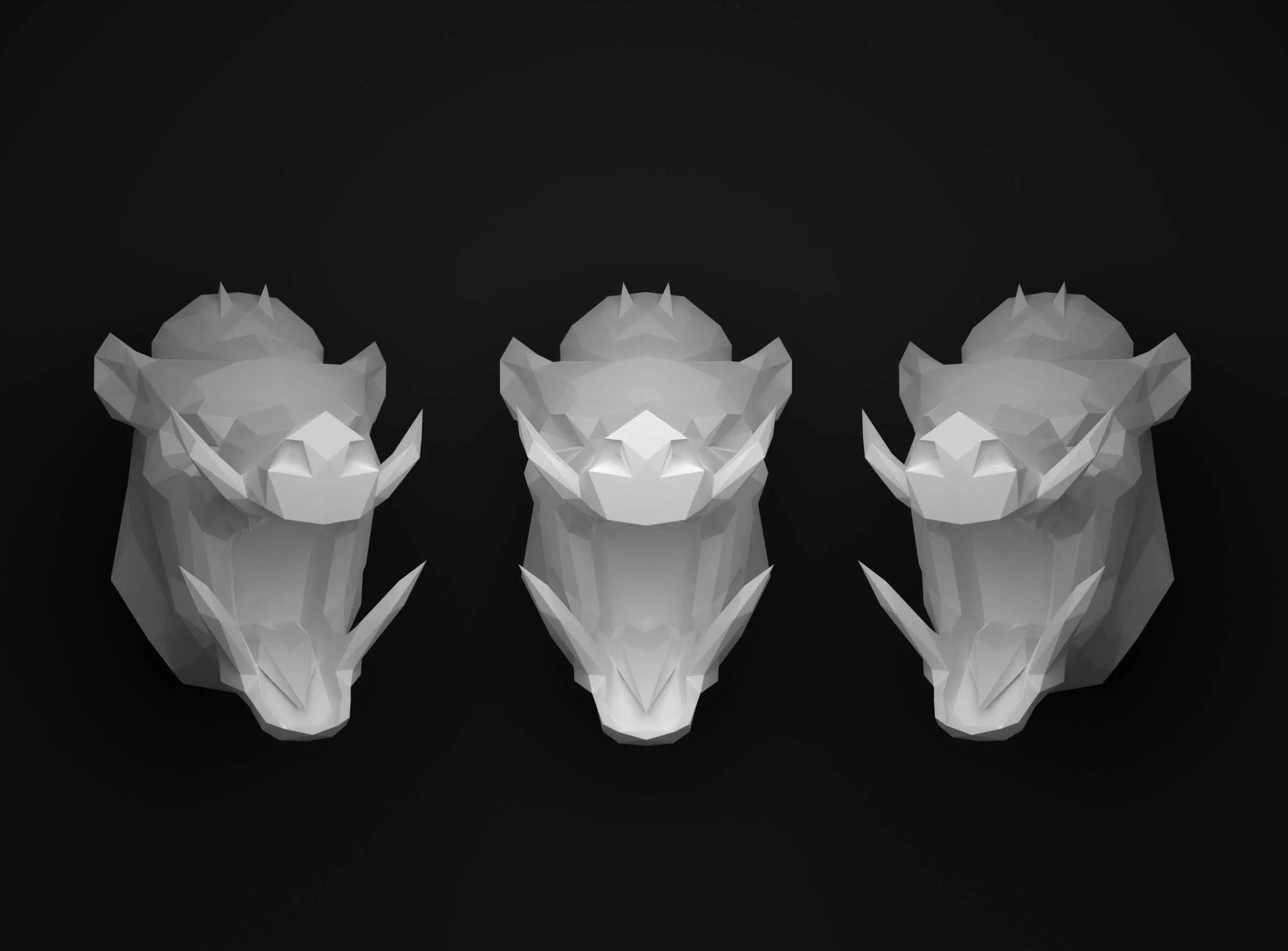 Boar head 3D print model_0