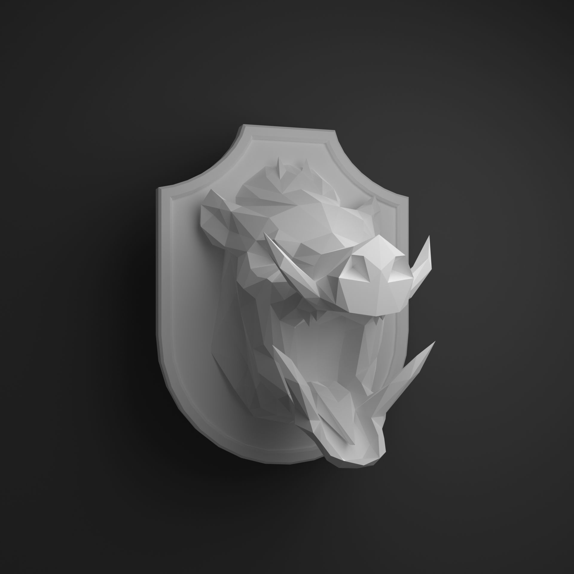 Boar head 3D print model_6
