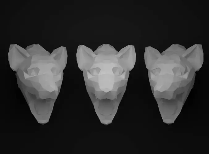 Hyena head 3D print model