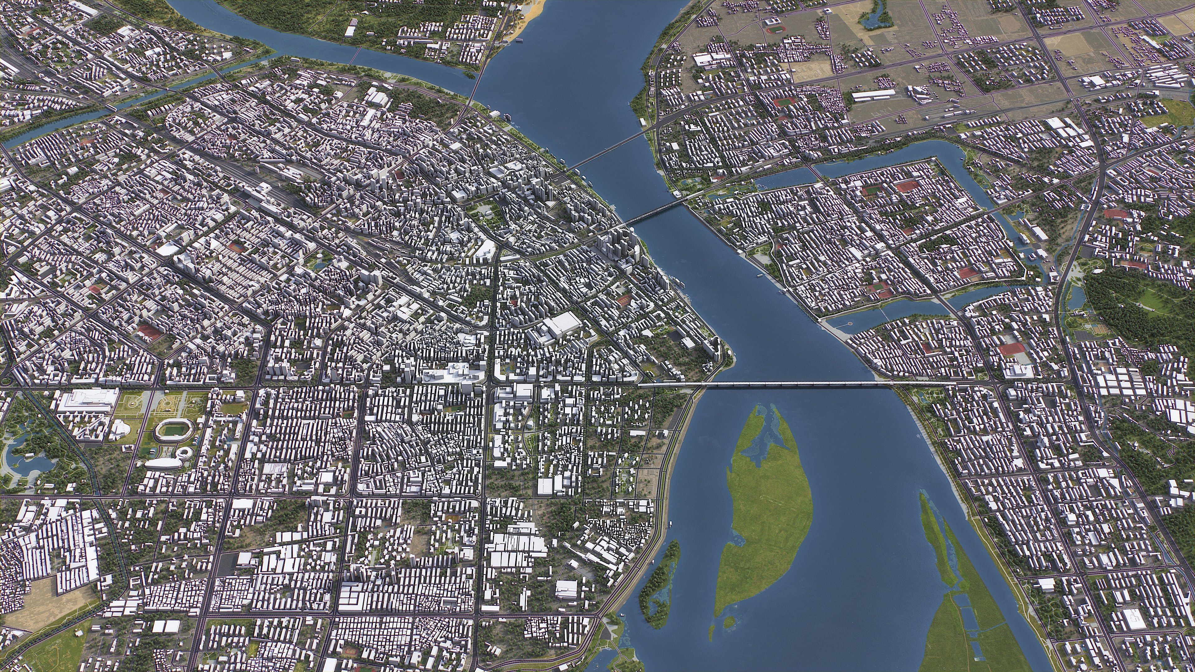 Xiangyang - 3D City Model Low-poly 3D model_2