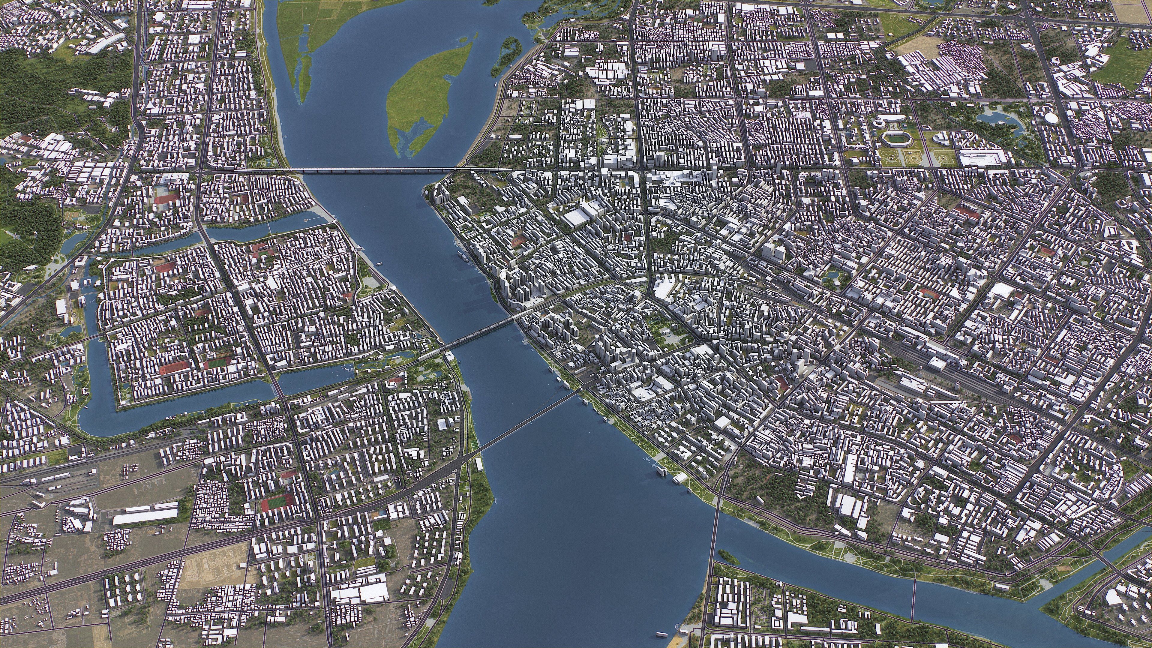 Xiangyang - 3D City Model Low-poly 3D model_4