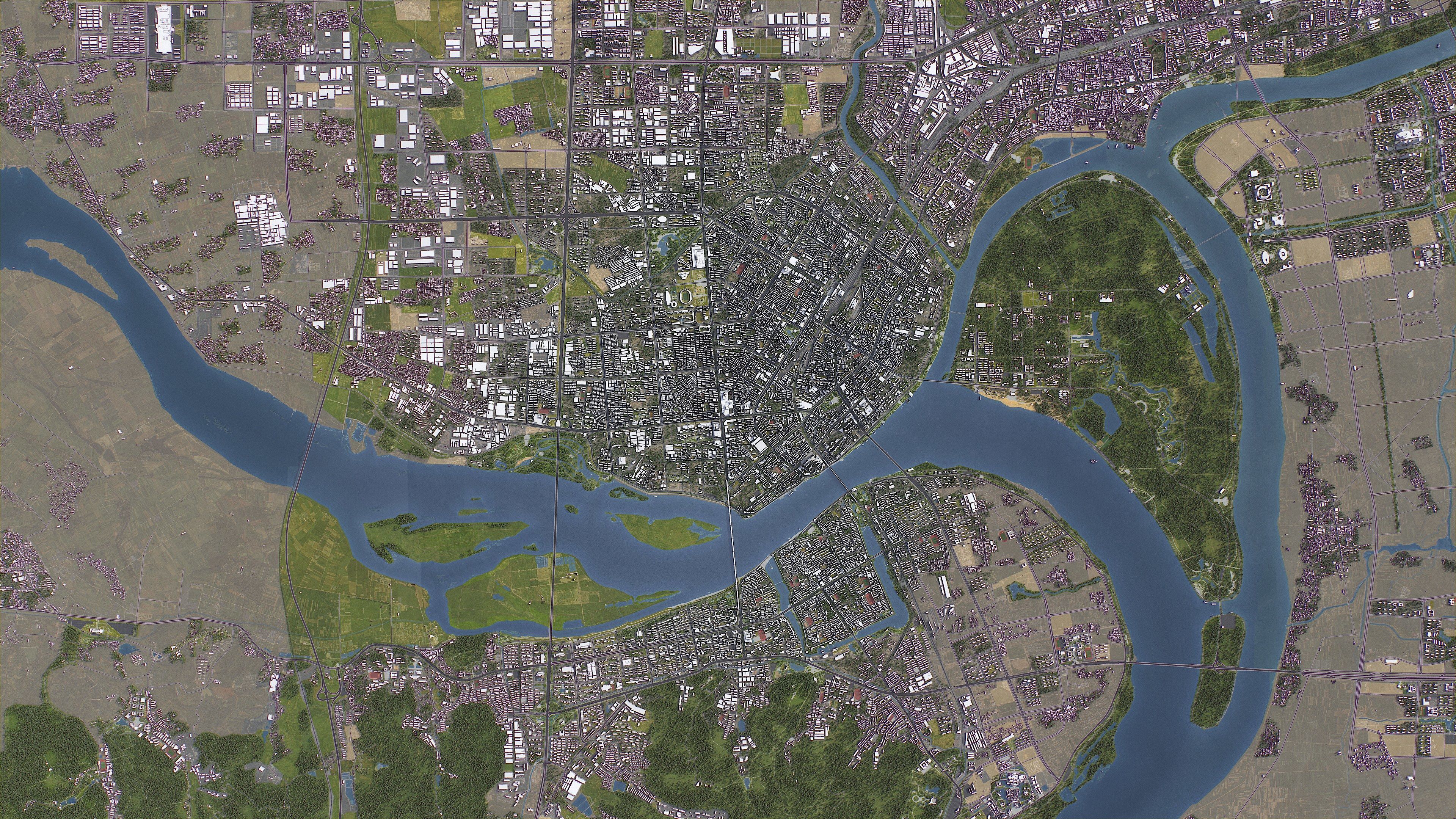 Xiangyang - 3D City Model Low-poly 3D model_10